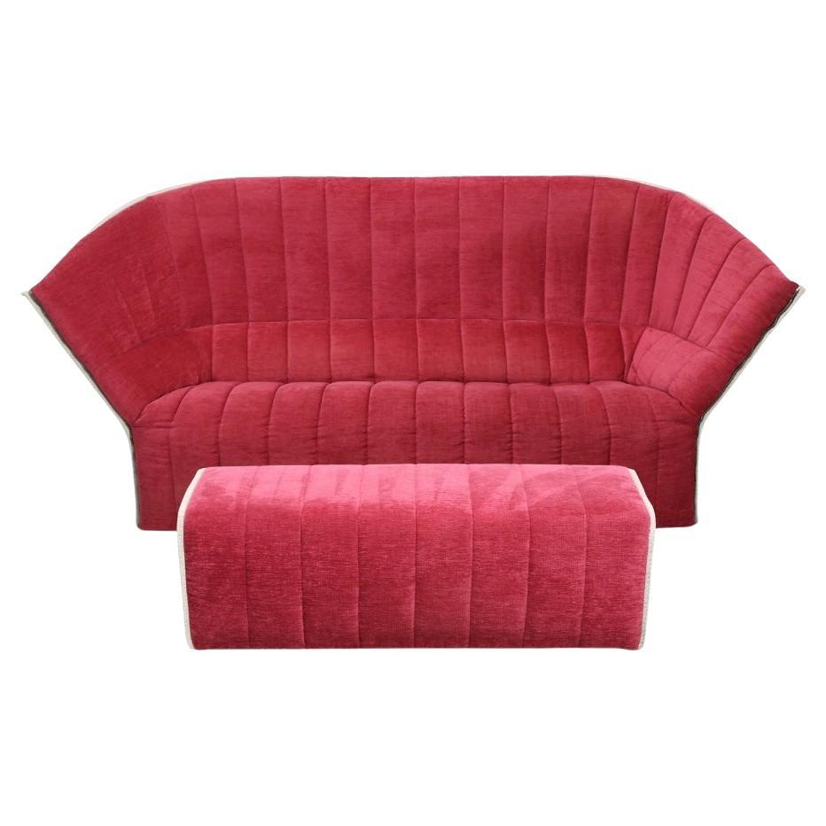 Ligne Roset Moël Three Seater Sofa and Bench by Inga Sempé For Sale