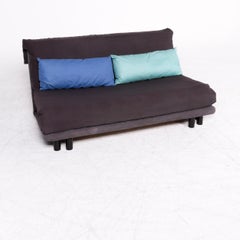 Ligne Roset Multy Designer Fabric Sofa Gray Two-Seat Couch Function Sofa Bed