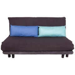 Ligne Roset Multy Designer Fabric Sofa Gray Two-Seat Couch Function Sofa Bed
