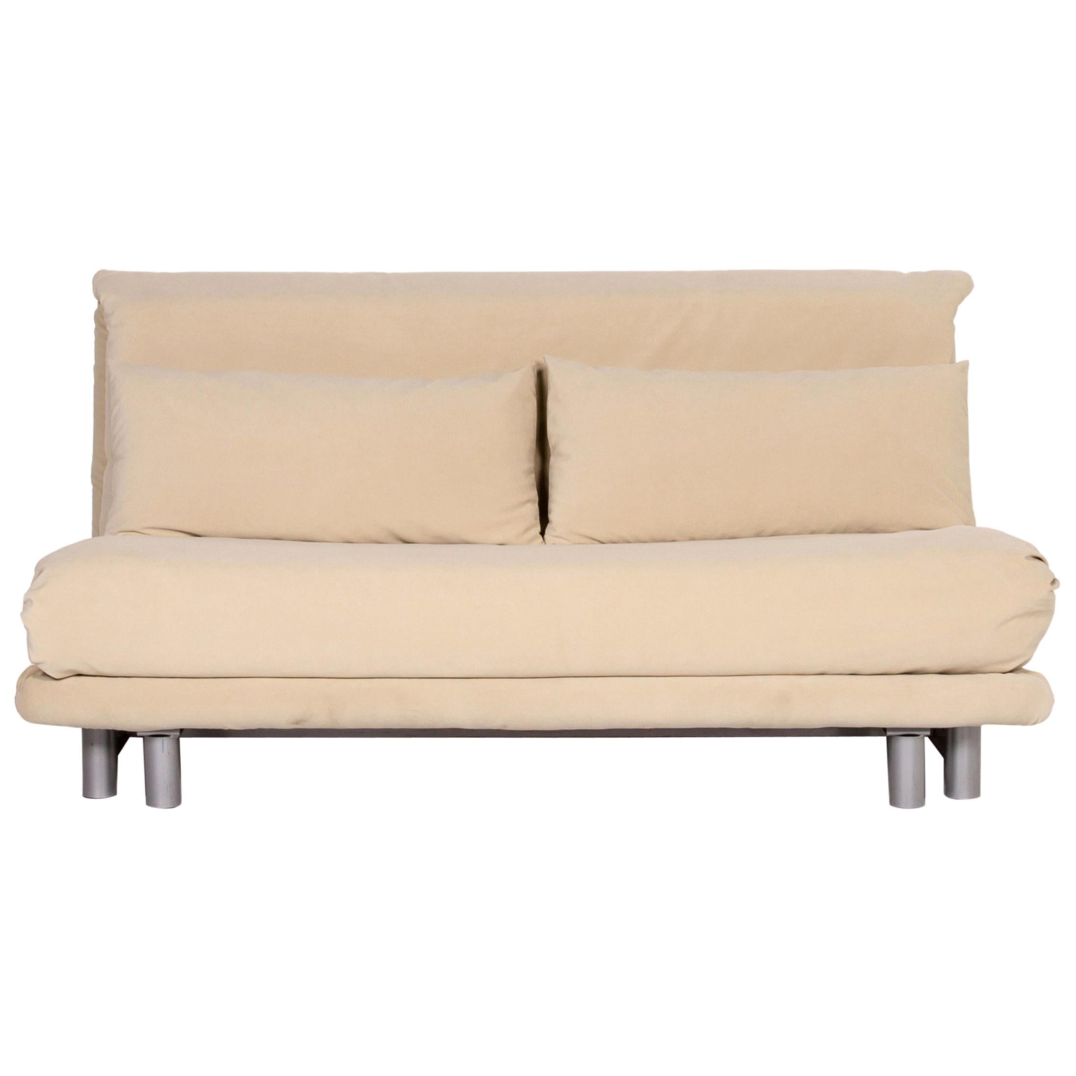 Ligne Roset Multy Fabric Sofa Bed Beige Two-Seat Sofa Function Sleeping