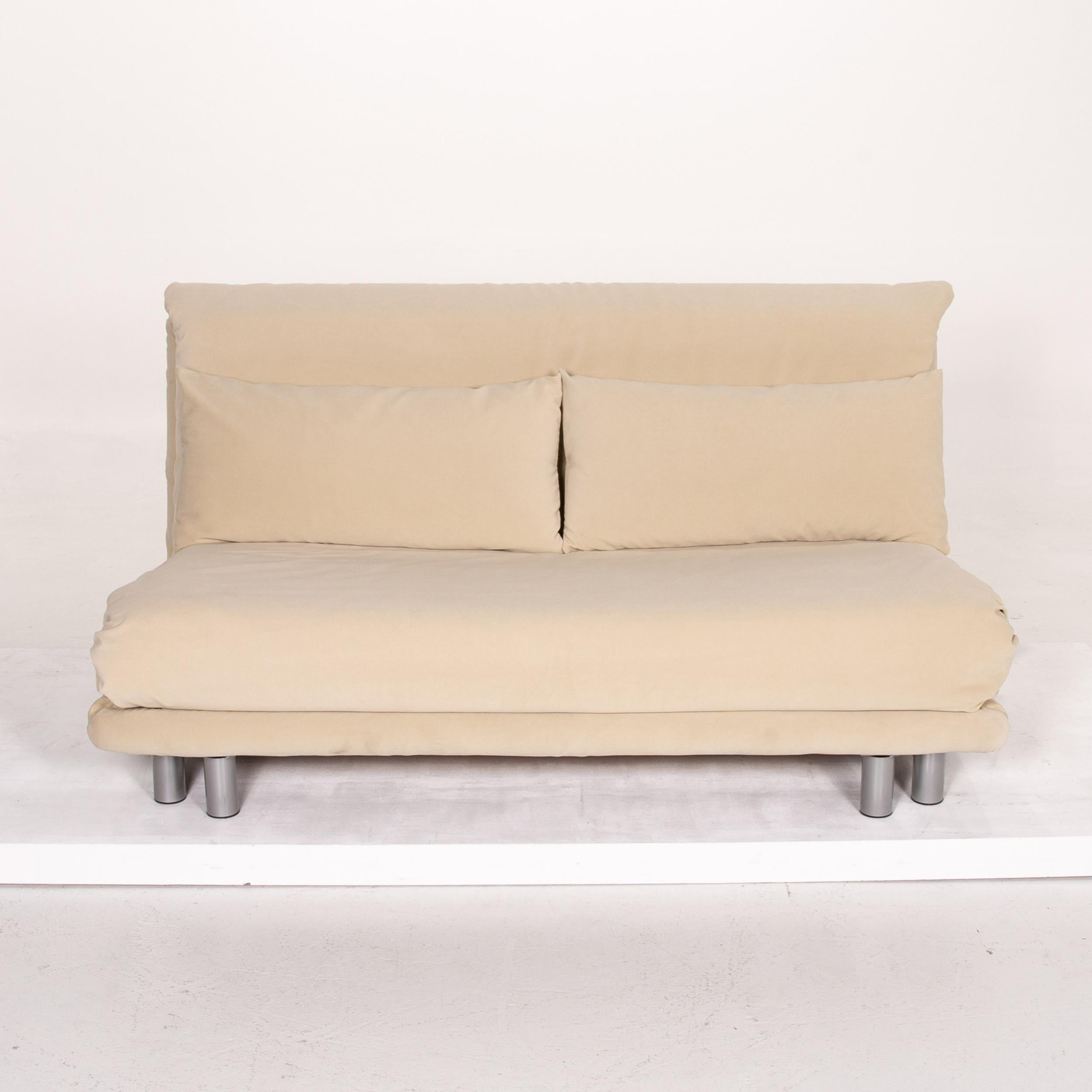 Ligne Roset Multy Fabric Sofa Bed Beige Two-Seat Sofa Function Sleeping 2
