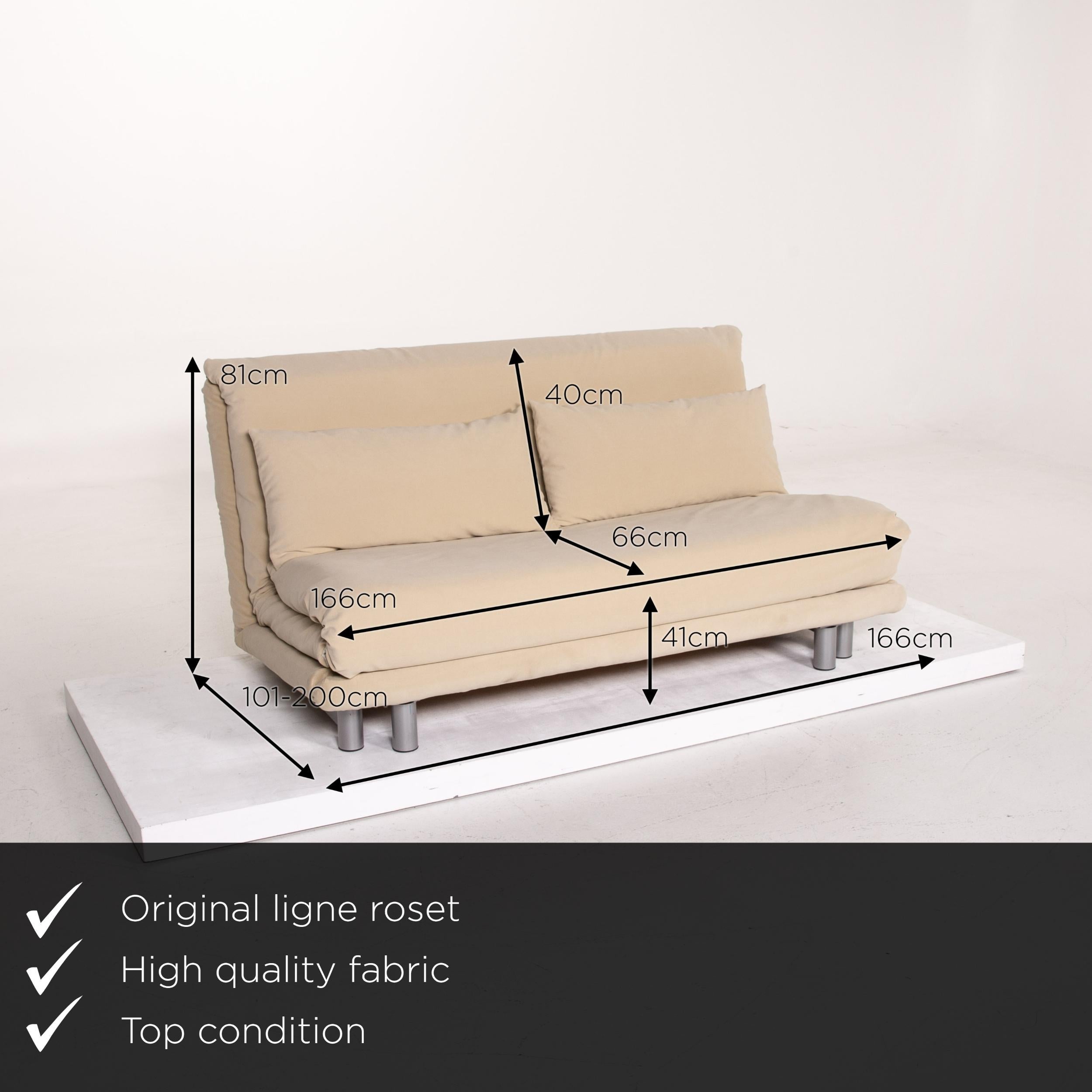 We present to you a Ligne Roset Multy fabric sofa bed beige two-seat sofa function sleeping.


 Product measurements in centimeters:
 

Depth 101
Width 166
Height 81
Seat height 41
Rest height
Seat depth 66
Seat width 166
Back height