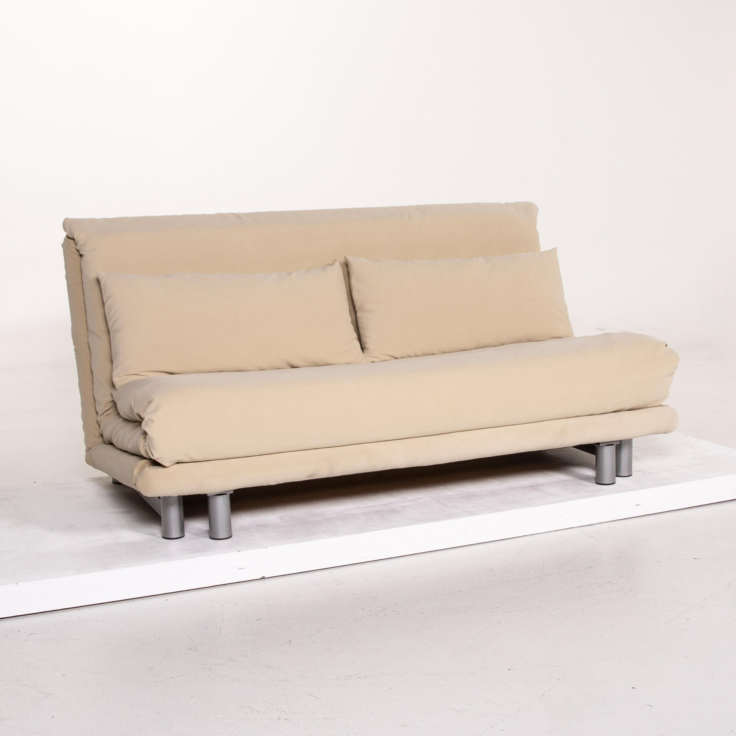 Ligne Roset Multy Fabric Sofa Bed Beige Two-Seat Sofa Function Sleeping 1