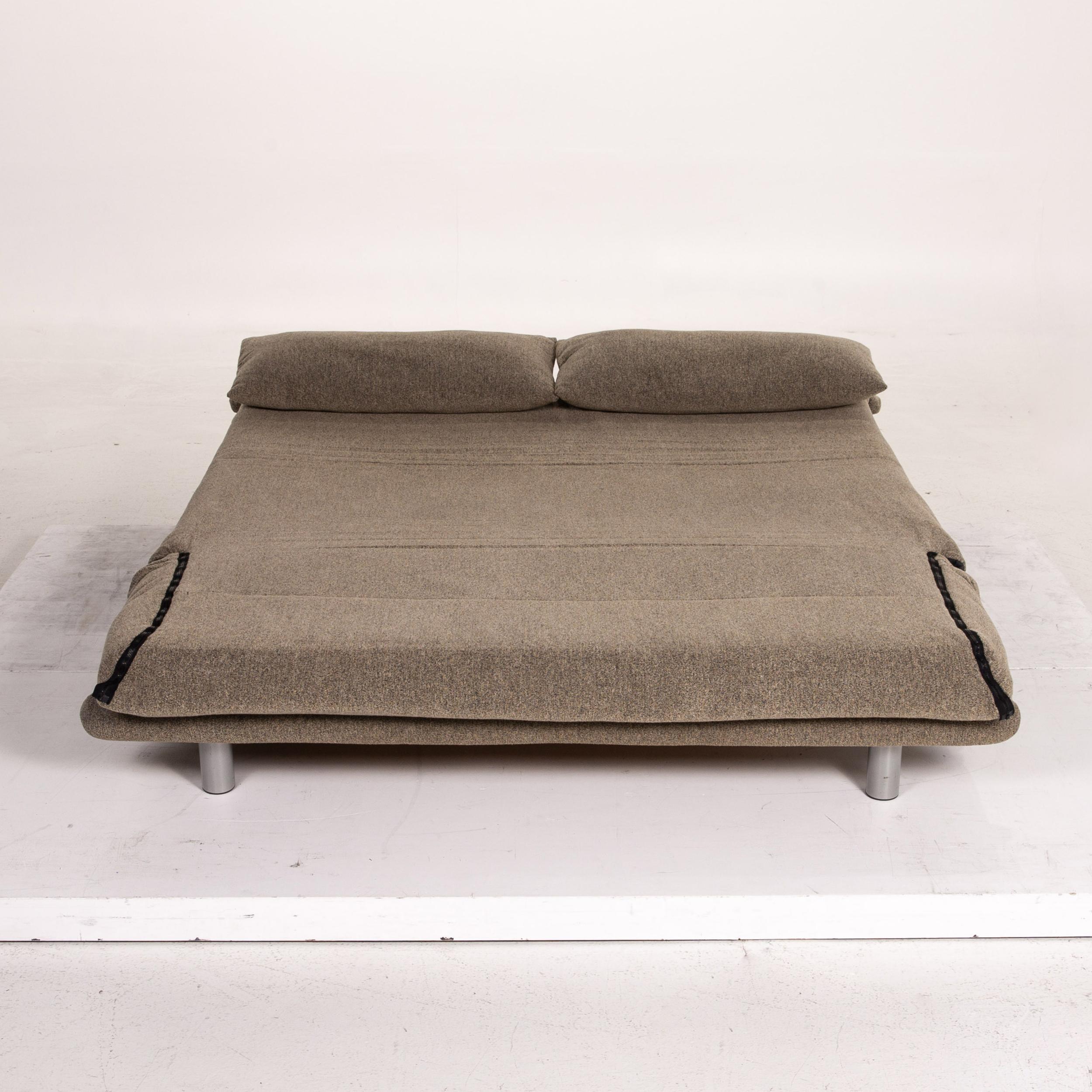 Modern Ligne Roset Multy Fabric Sofa Bed Gray Gray Green Three-Seat Sofa Function For Sale