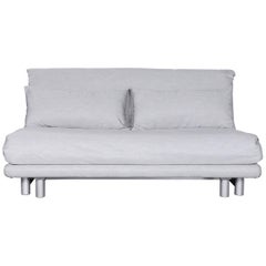 Ligne Roset Multy Fabric Sofa-Bed Grey Two-Seat Couch Sleep Function