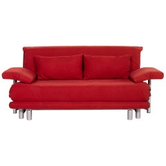 Ligne Roset Multy Fabric Sofa Bed Red Sofa Function Sleep Function Couch