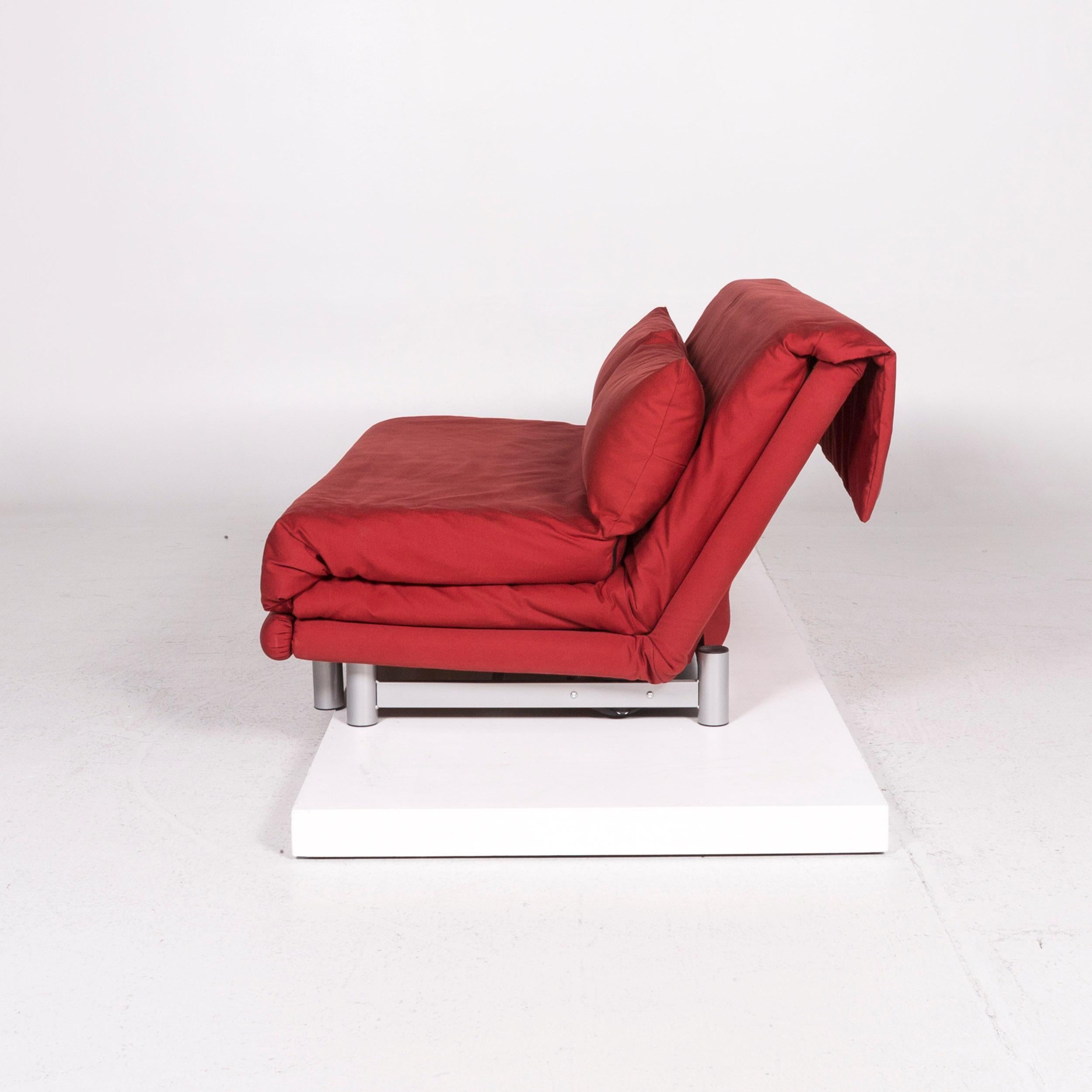 Ligne Roset Multy Fabric Sofa Bed Red Sofa Sleep Function Couch 4