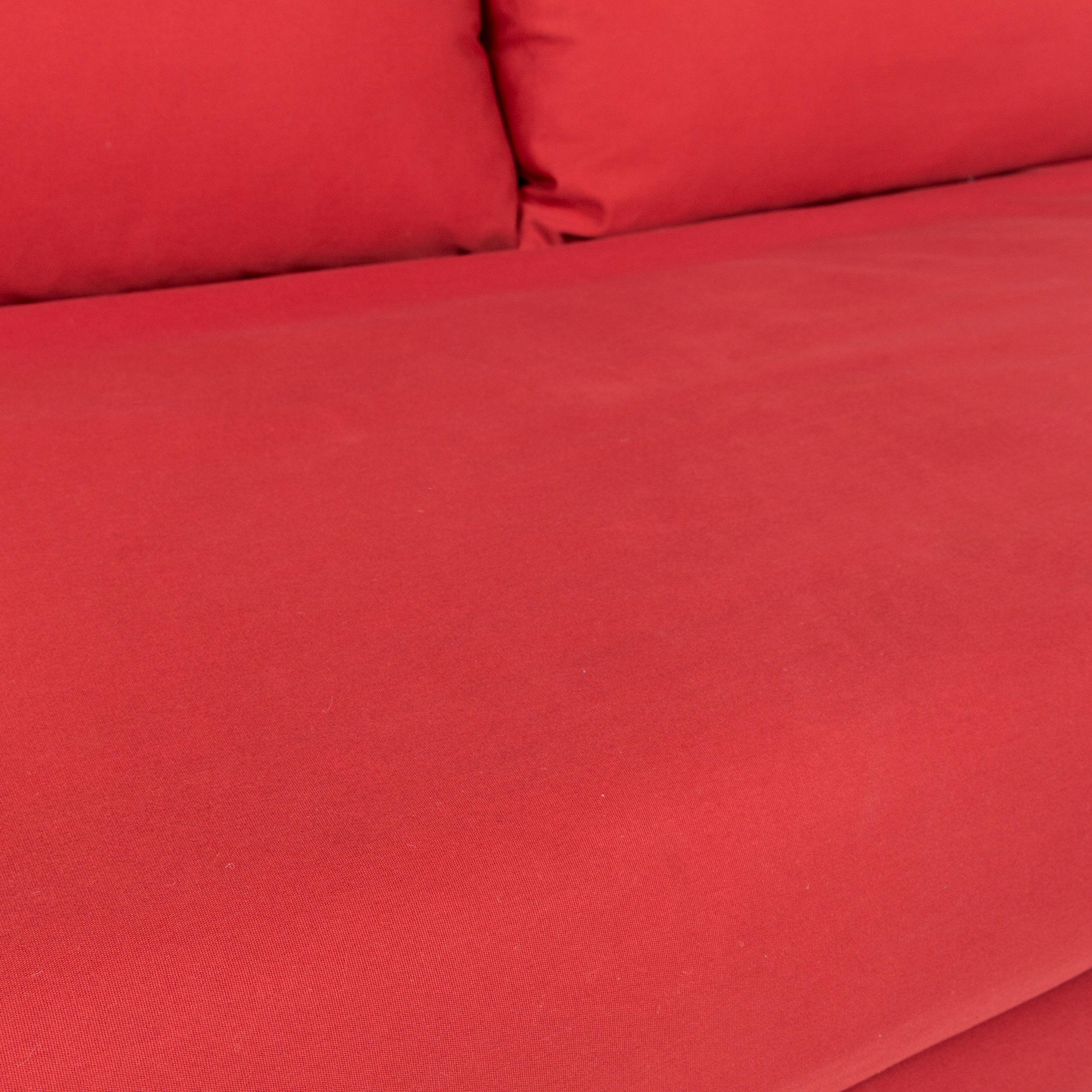 Modern Ligne Roset Multy Fabric Sofa Bed Red Sofa Sleep Function Couch