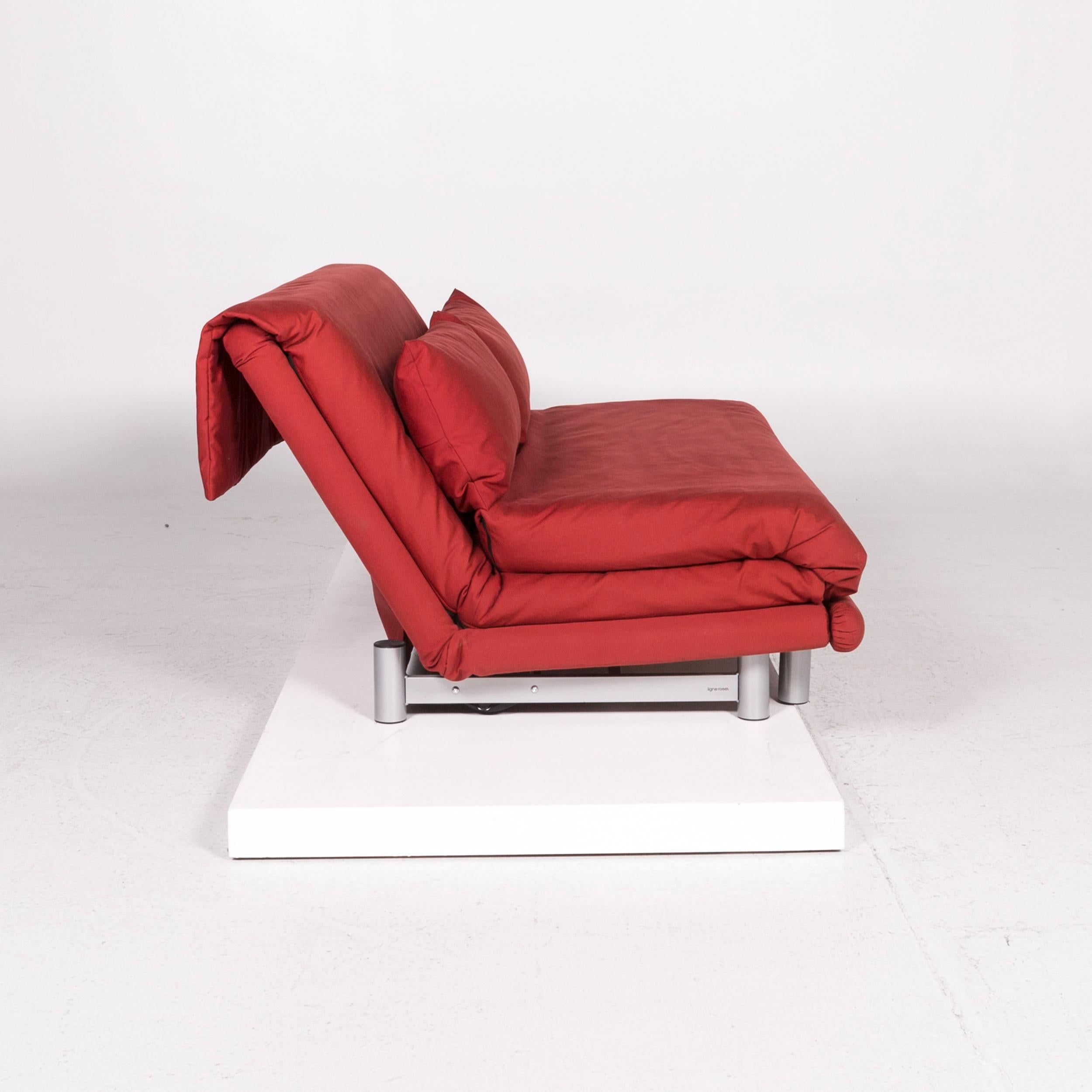 Ligne Roset Multy Fabric Sofa Bed Red Sofa Sleep Function Couch 2