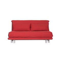 Ligne Roset Multy Fabric Sofa Bed Red Sofa Sleep Function Couch