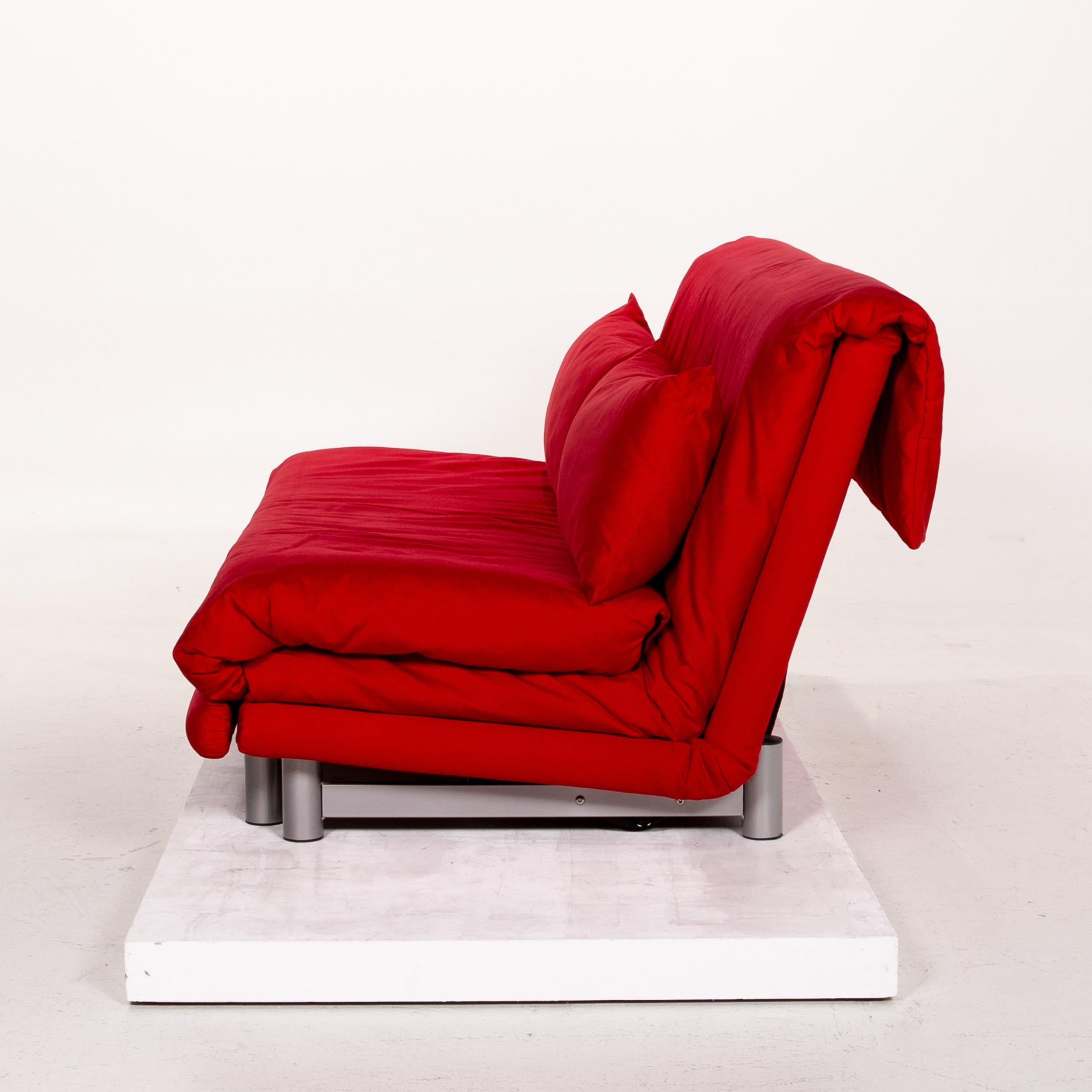 Ligne Roset Multy Fabric Sofa Bed Red Sofa Three-Seater Function Sleeping 7