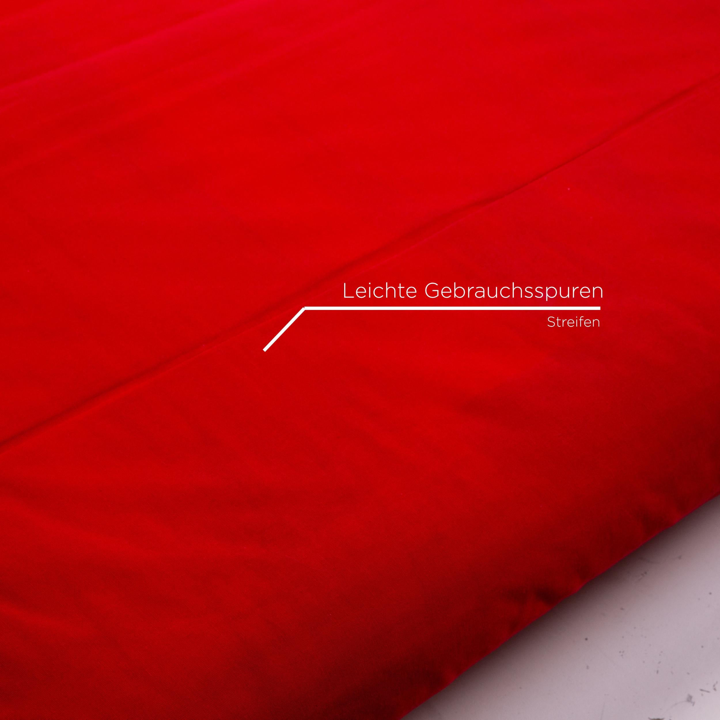 Contemporary Ligne Roset Multy Fabric Sofa Bed Red Sofa Three-Seater Function Sleeping