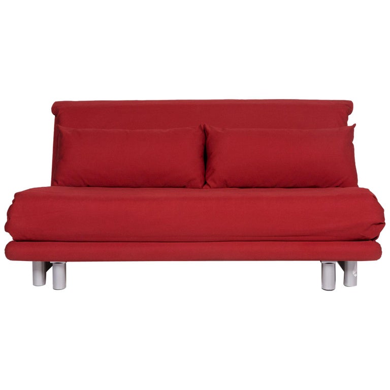 Ligne Roset Multy Fabric Sofa Bed Red TwoSeat Sofa Sleep Function Couch at 1stDibs