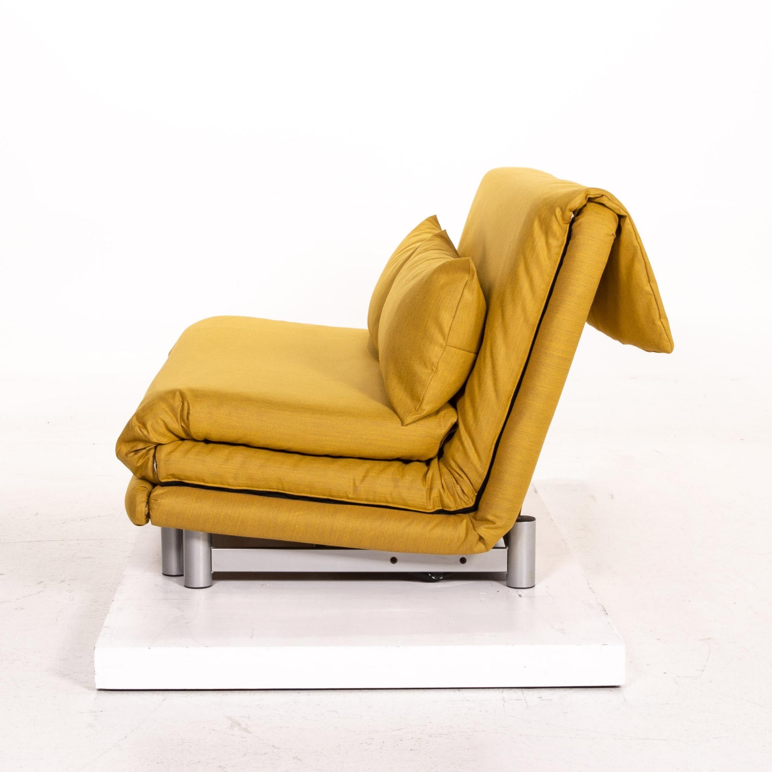 Ligne Roset Multy Fabric Sofa Bed Yellow Two-Seat Sofa Sleep Function Couch 3