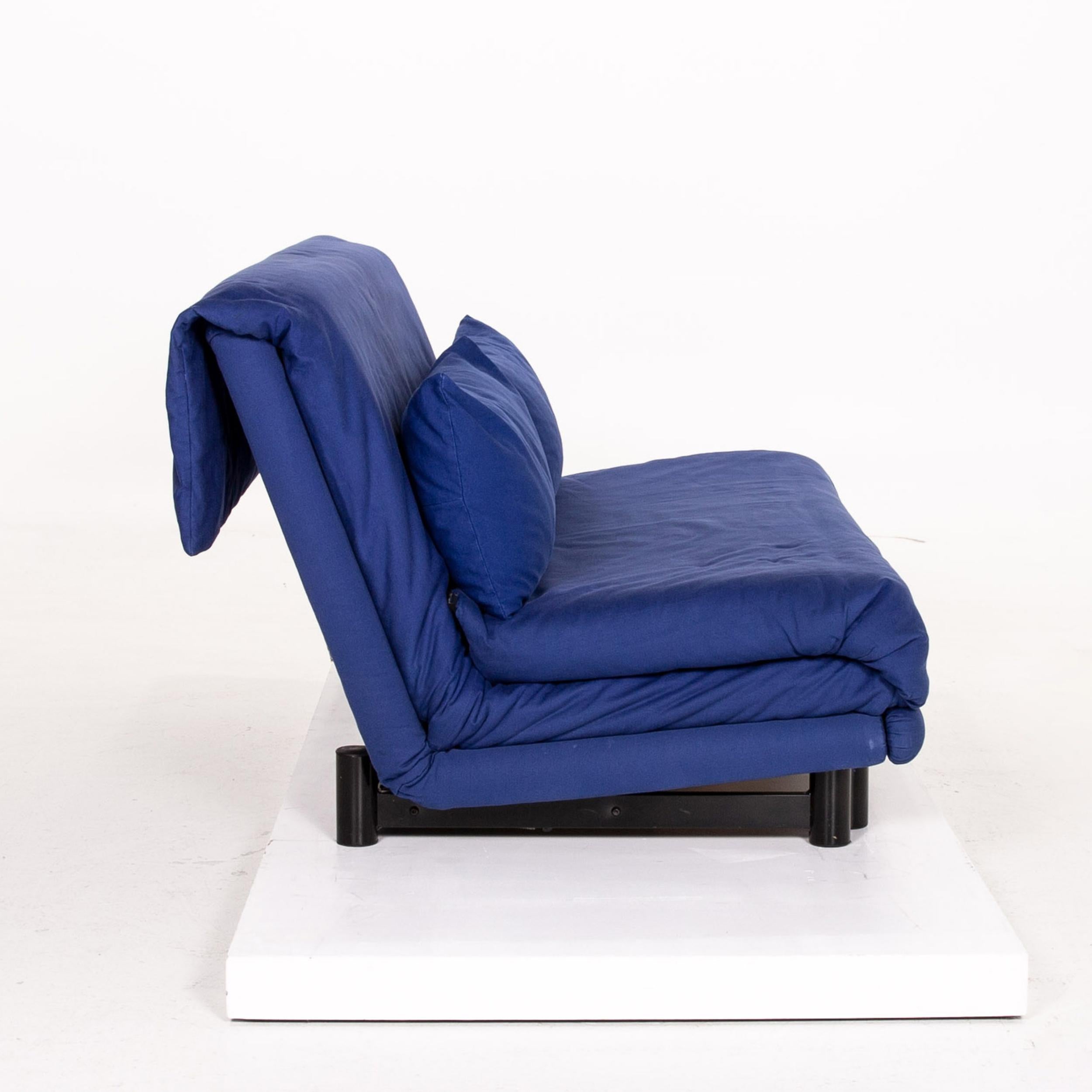 Ligne Roset Multy Fabric Sofa Blue Sleep Function Sofa Bed Couch 4