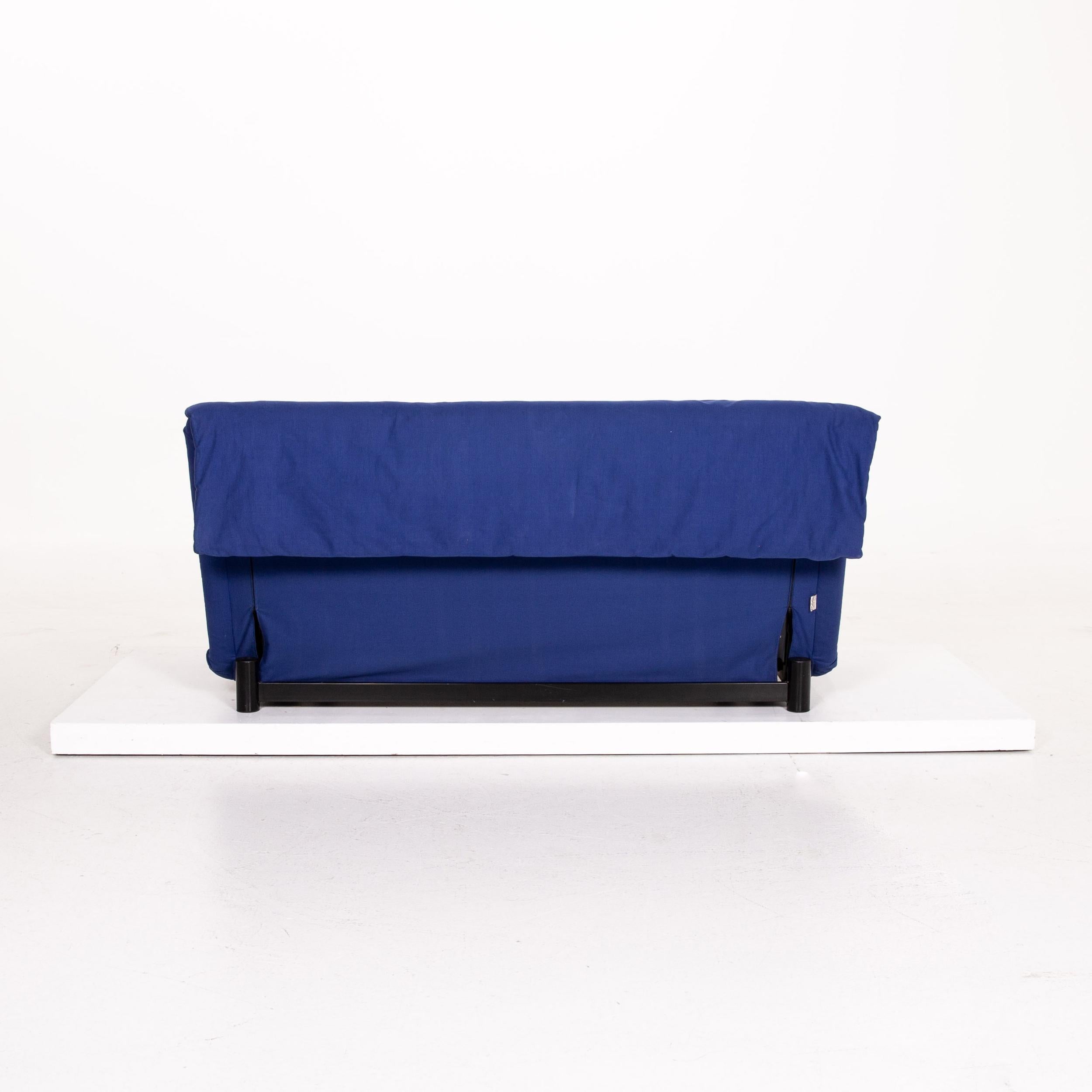 Ligne Roset Multy Fabric Sofa Blue Sleep Function Sofa Bed Couch 5