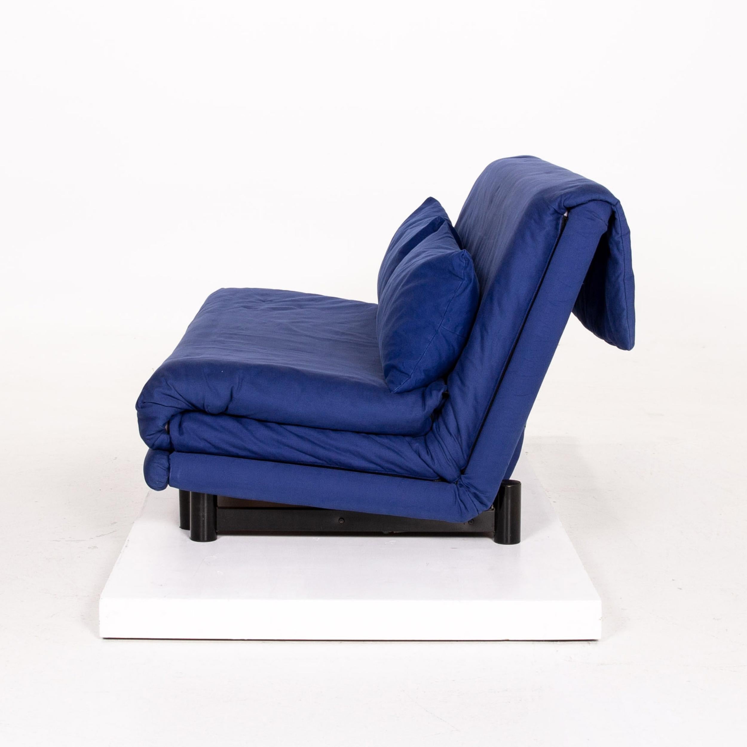 Ligne Roset Multy Fabric Sofa Blue Sleep Function Sofa Bed Couch 6