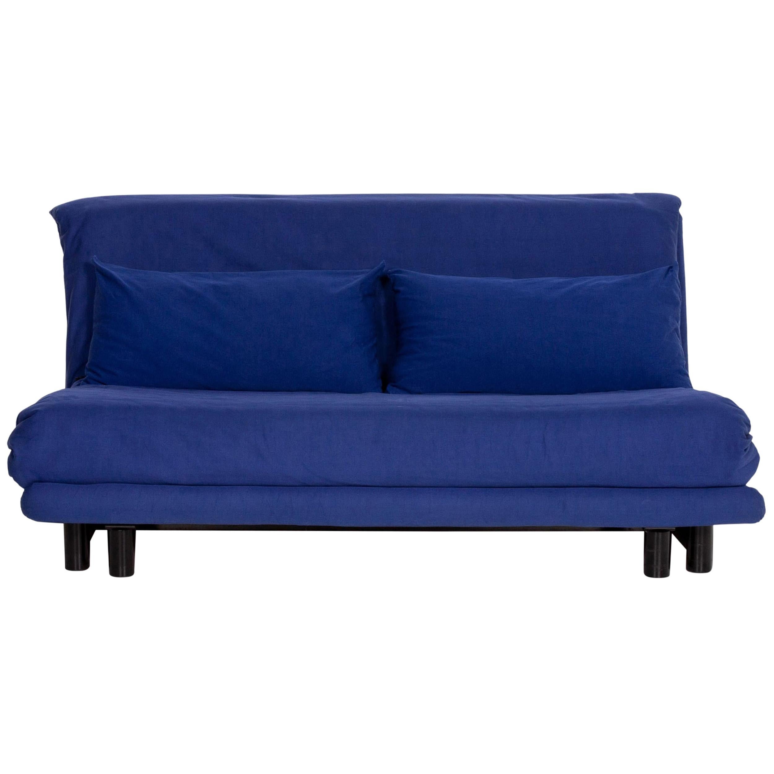 Ligne Roset Multy Fabric Sofa Blue Sleep Function Sofa Bed Couch