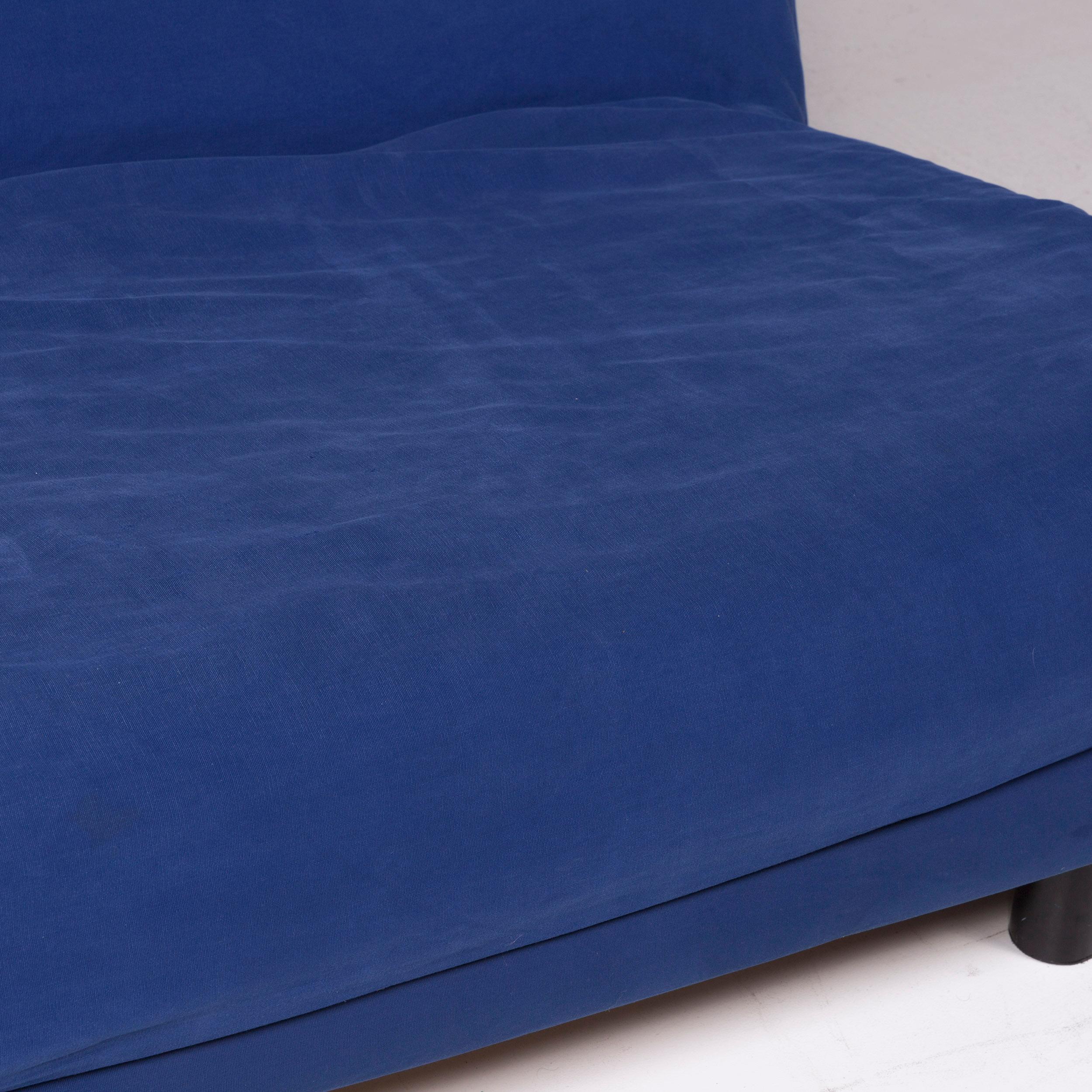 French Ligne Roset Multy Fabric Sofa Blue Sofa Bed Sleep Function Couch