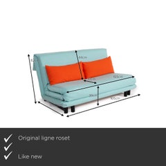 Ligne Roset Multy Fabric Sofa Blue Three-Seater Sleeping Function New Cover