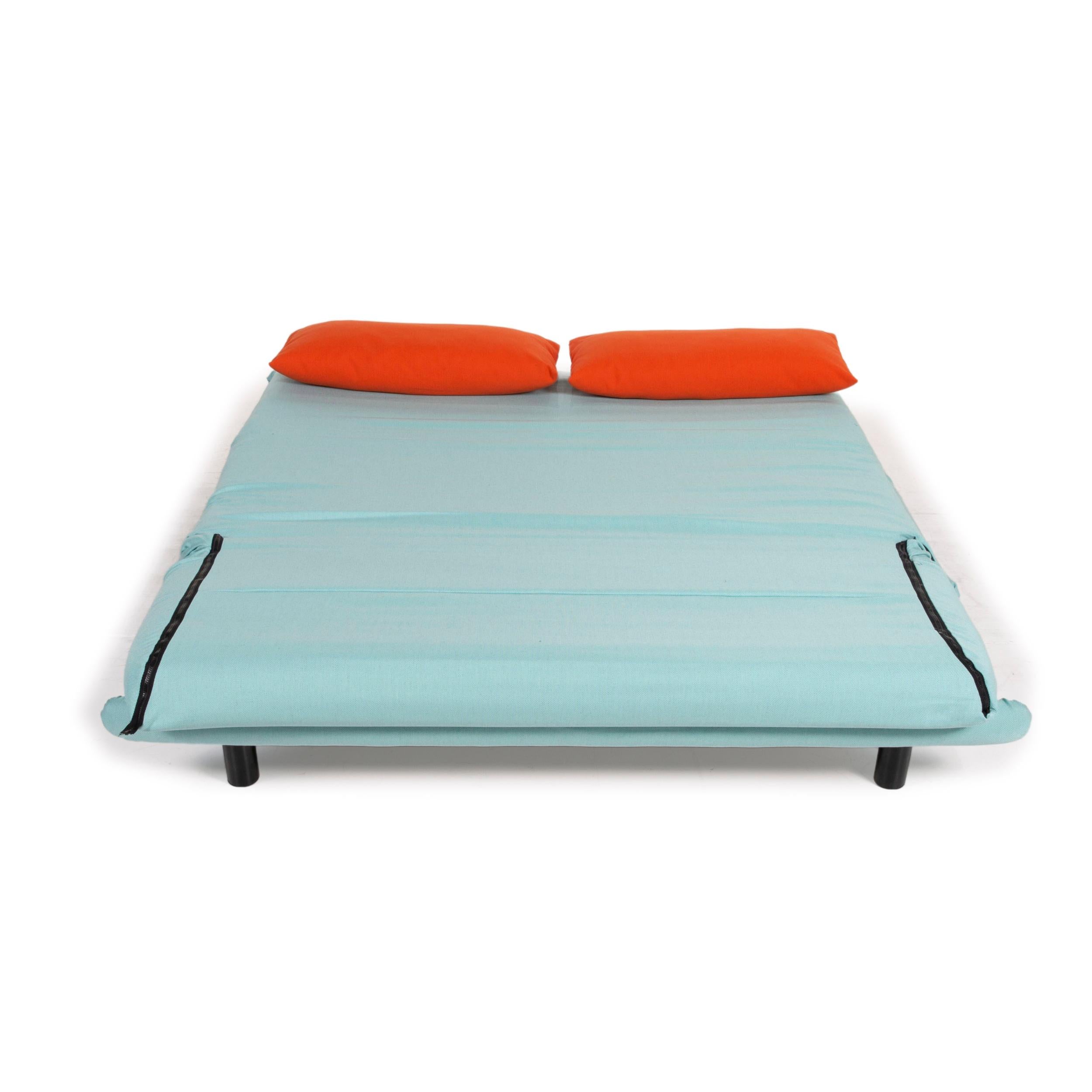 Modern Ligne Roset Multy Fabric Sofa Blue Three-Seater Sleeping Function New Cover