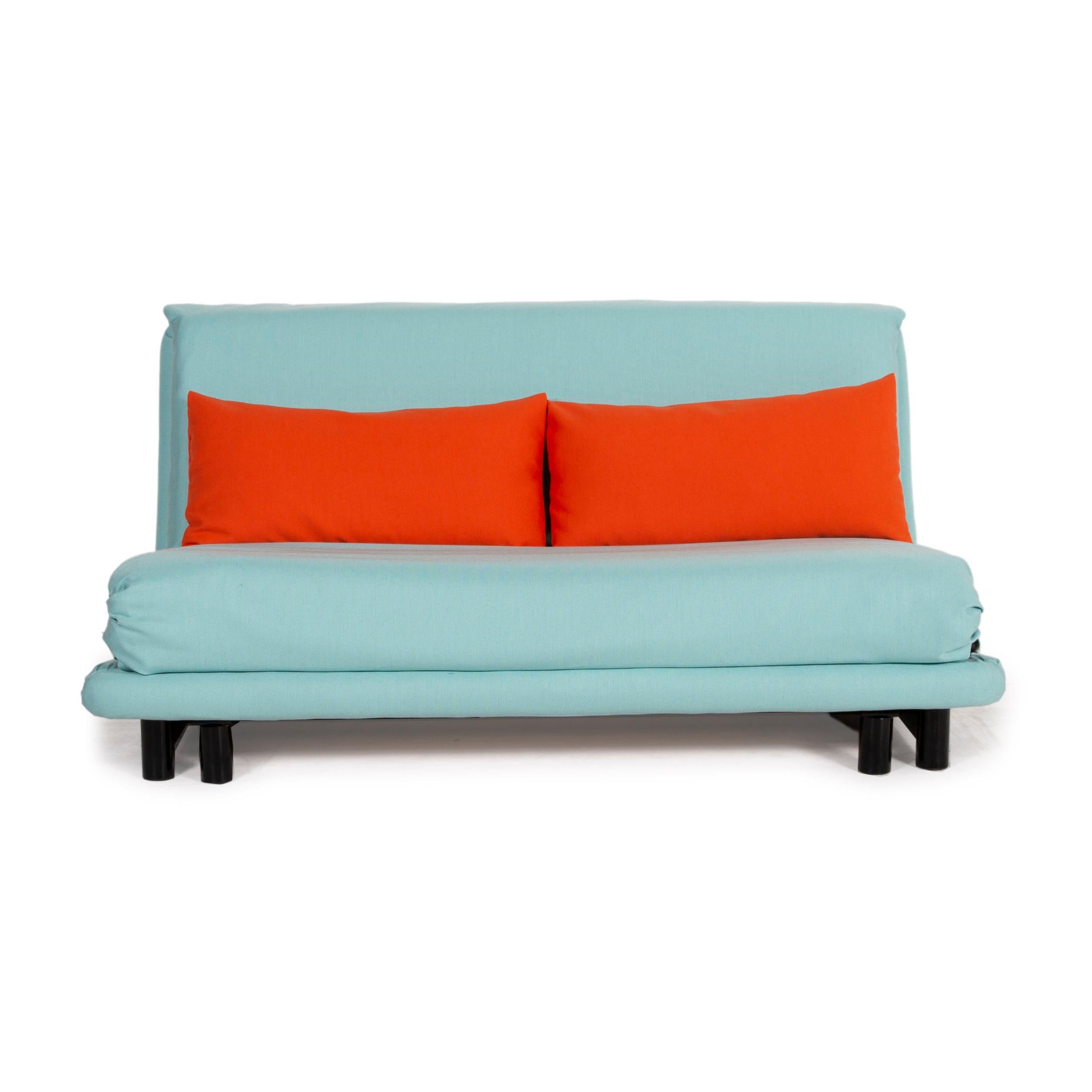 Ligne Roset Multy Fabric Sofa Blue Three-Seater Sleeping Function New Cover 1