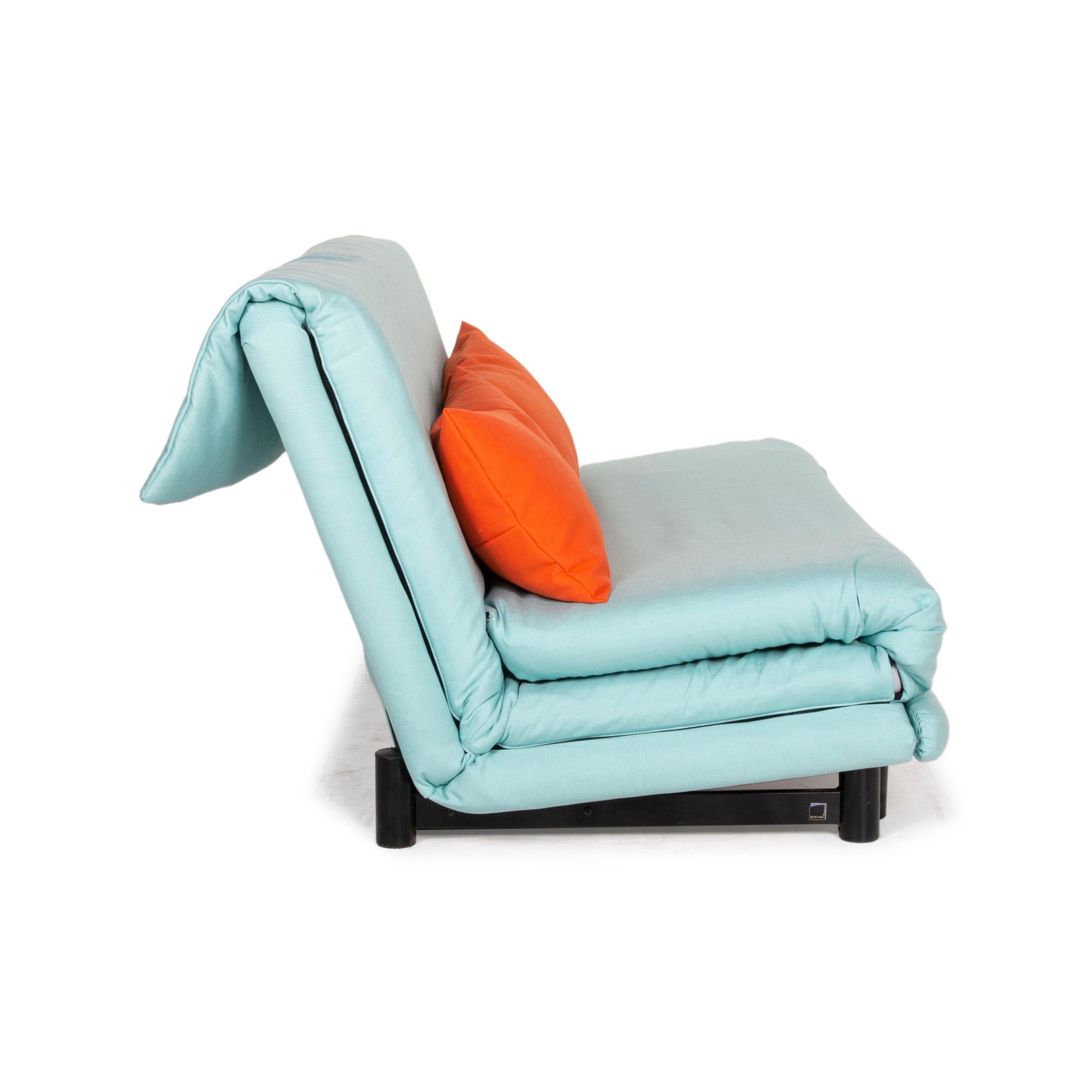 Ligne Roset Multy Fabric Sofa Blue Three-Seater Sleeping Function New Cover 3