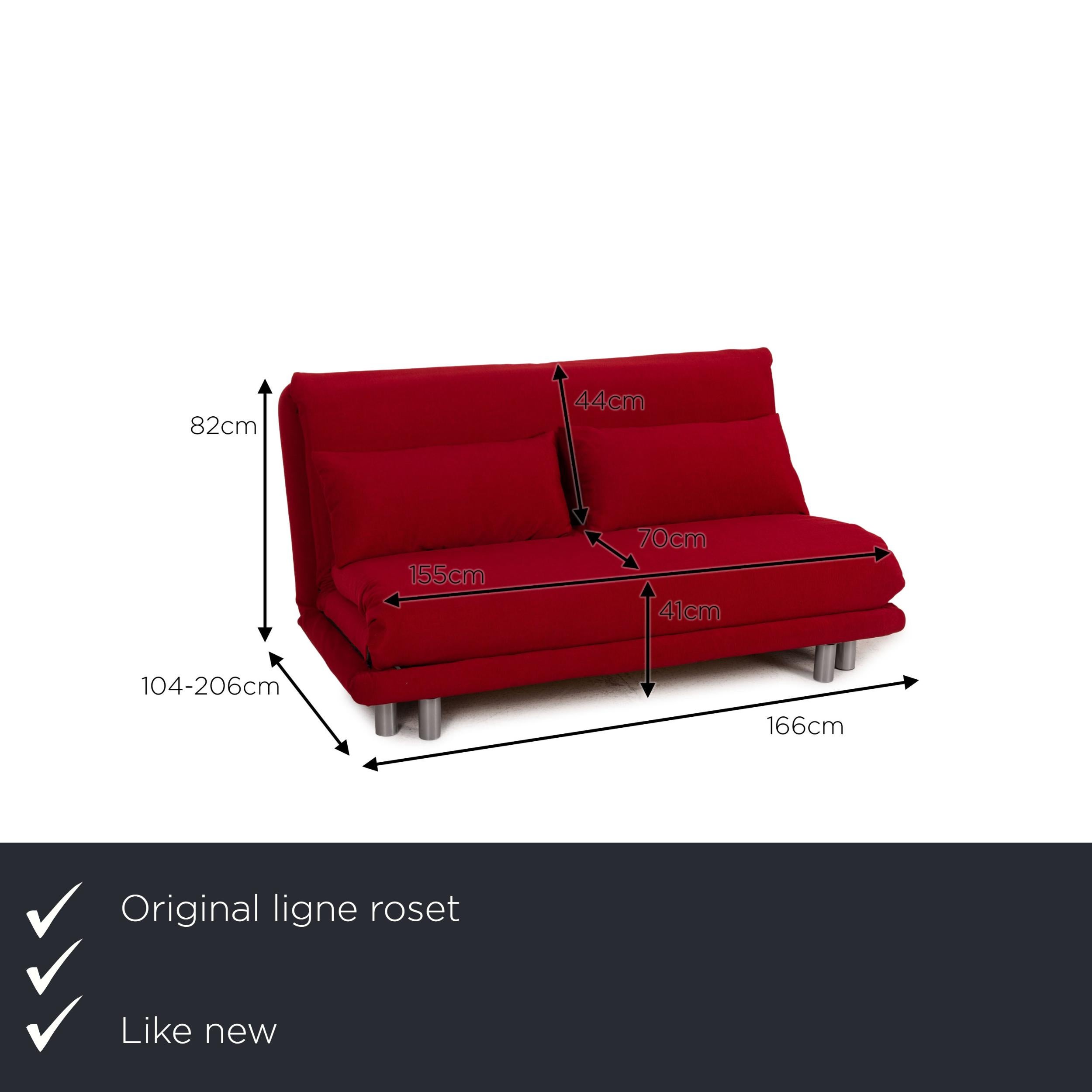We present to you a Ligne Roset Multy fabric sofa Bordeaux two-seater couch function sleeping.


 Product measurements in centimeters:
 

Depth: 104
Width: 166
Height: 82
Seat height: 41
Rest height:
Seat depth: 70
Seat width: 155
Back