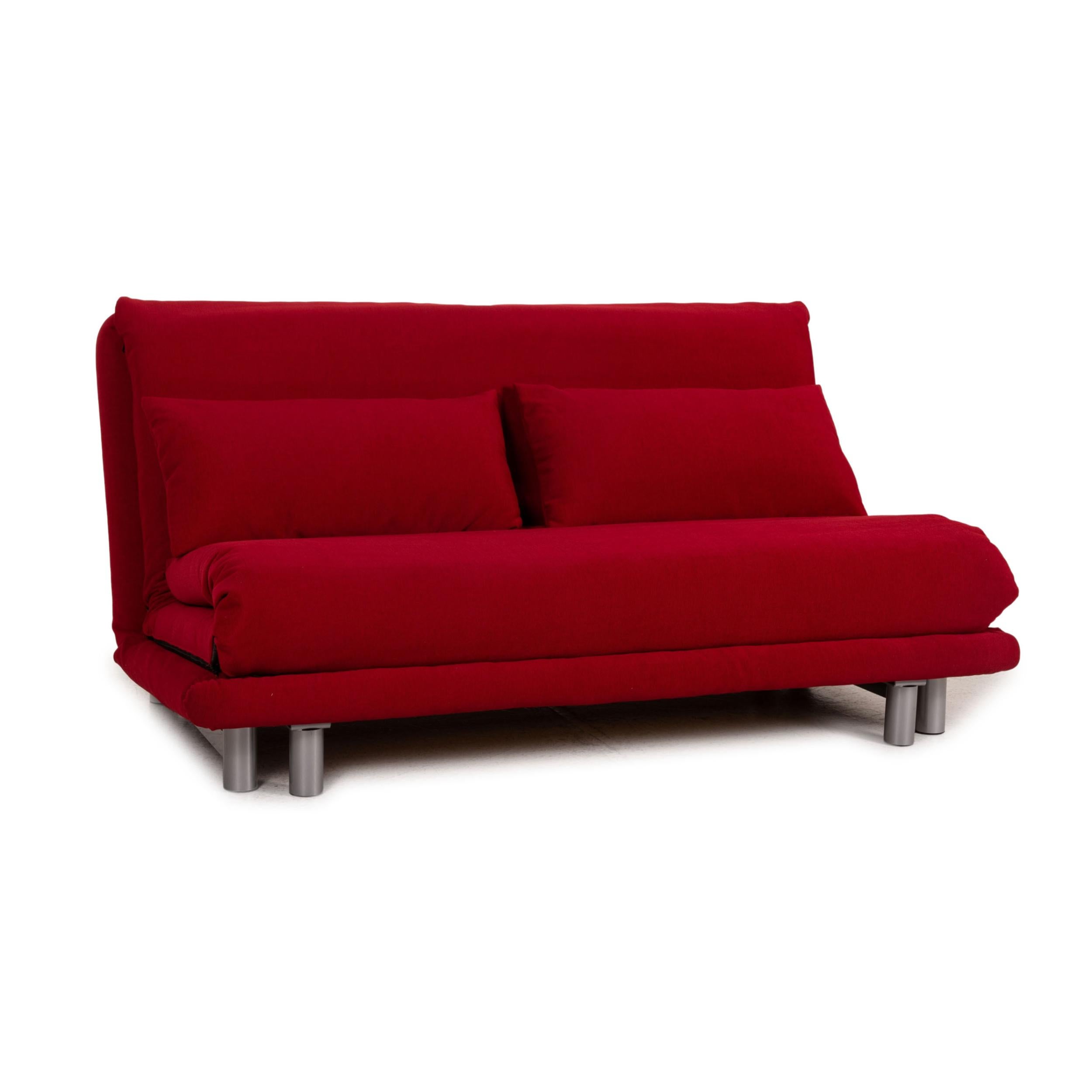 Ligne Roset Multy Fabric Sofa Bordeaux Two-Seater Couch Function Sleeping In Fair Condition In Cologne, DE
