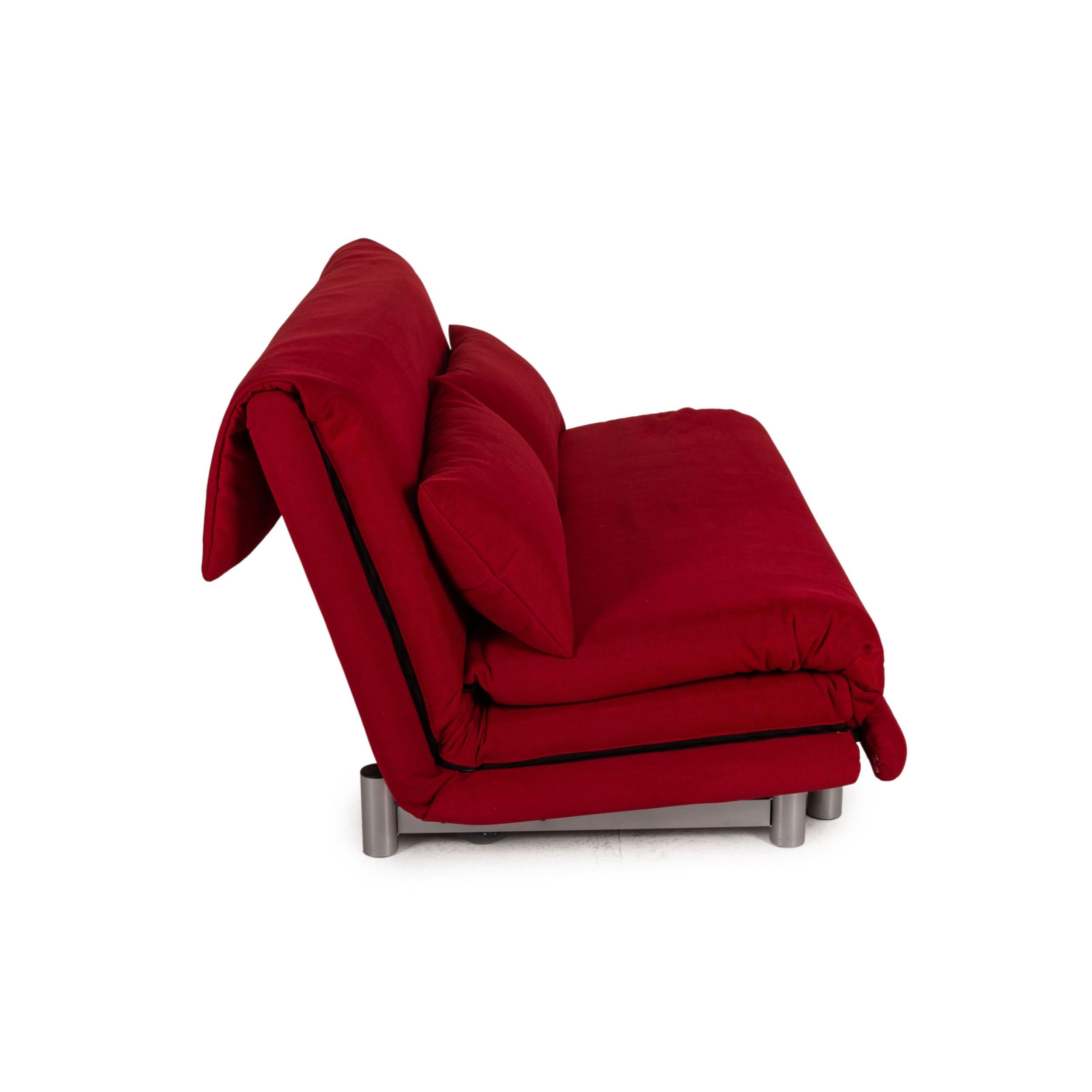 Ligne Roset Multy Fabric Sofa Bordeaux Two-Seater Couch Function Sleeping 1