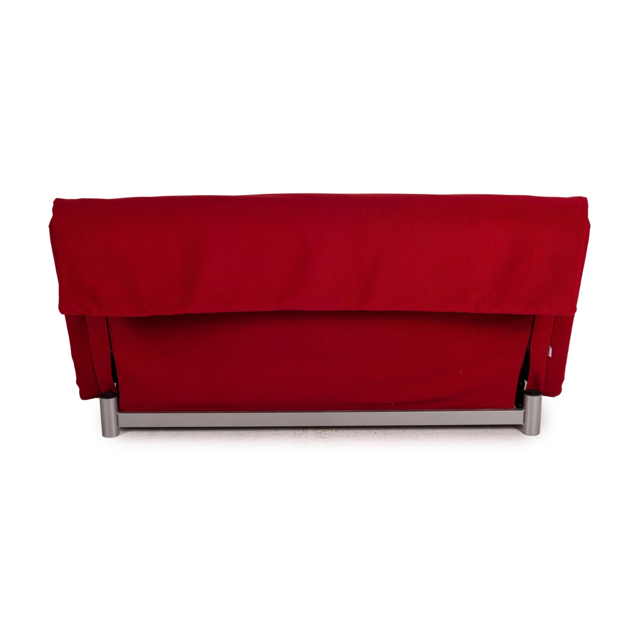 Ligne Roset Multy Fabric Sofa Bordeaux Two-Seater Couch Function Sleeping 2