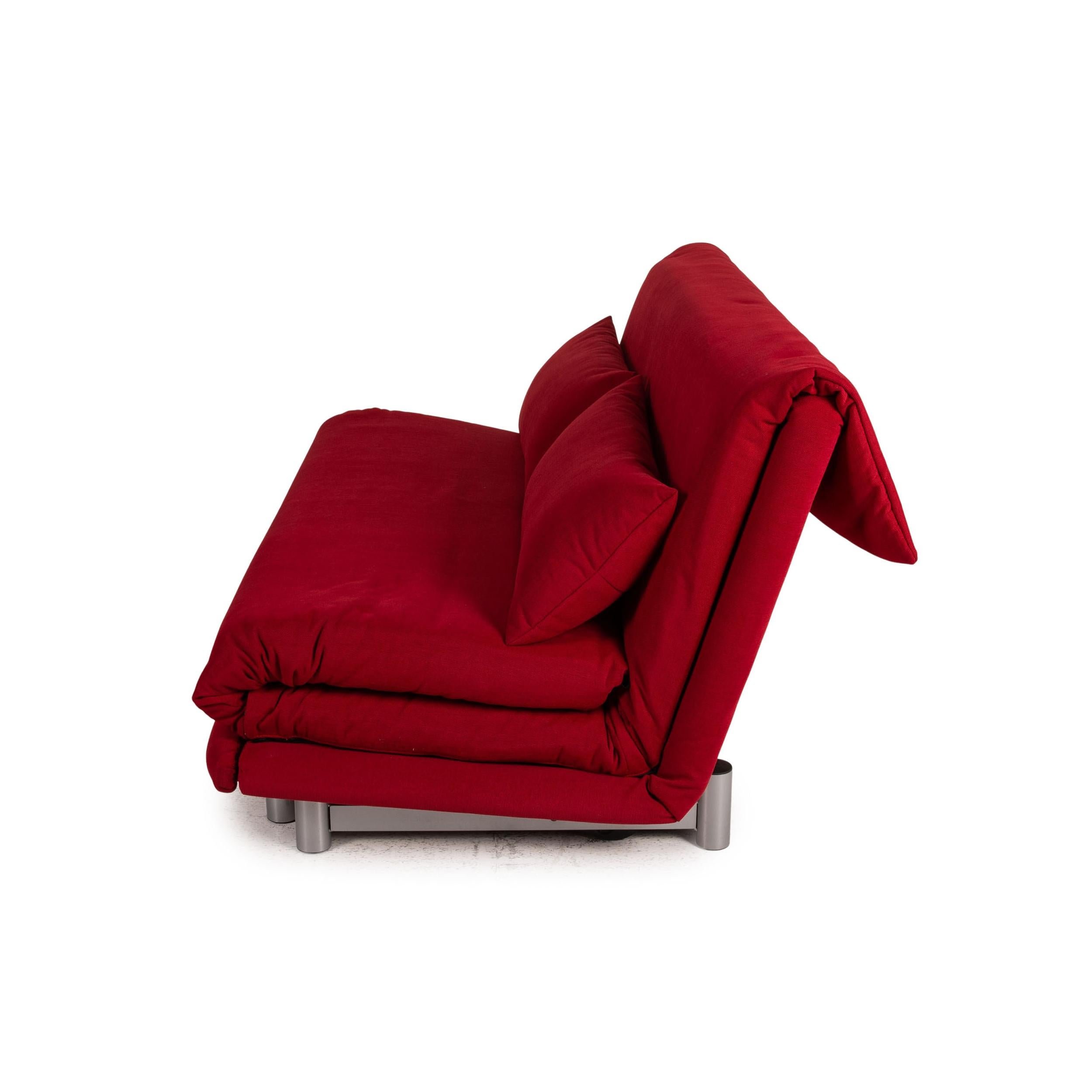 Ligne Roset Multy Fabric Sofa Bordeaux Two-Seater Couch Function Sleeping 3