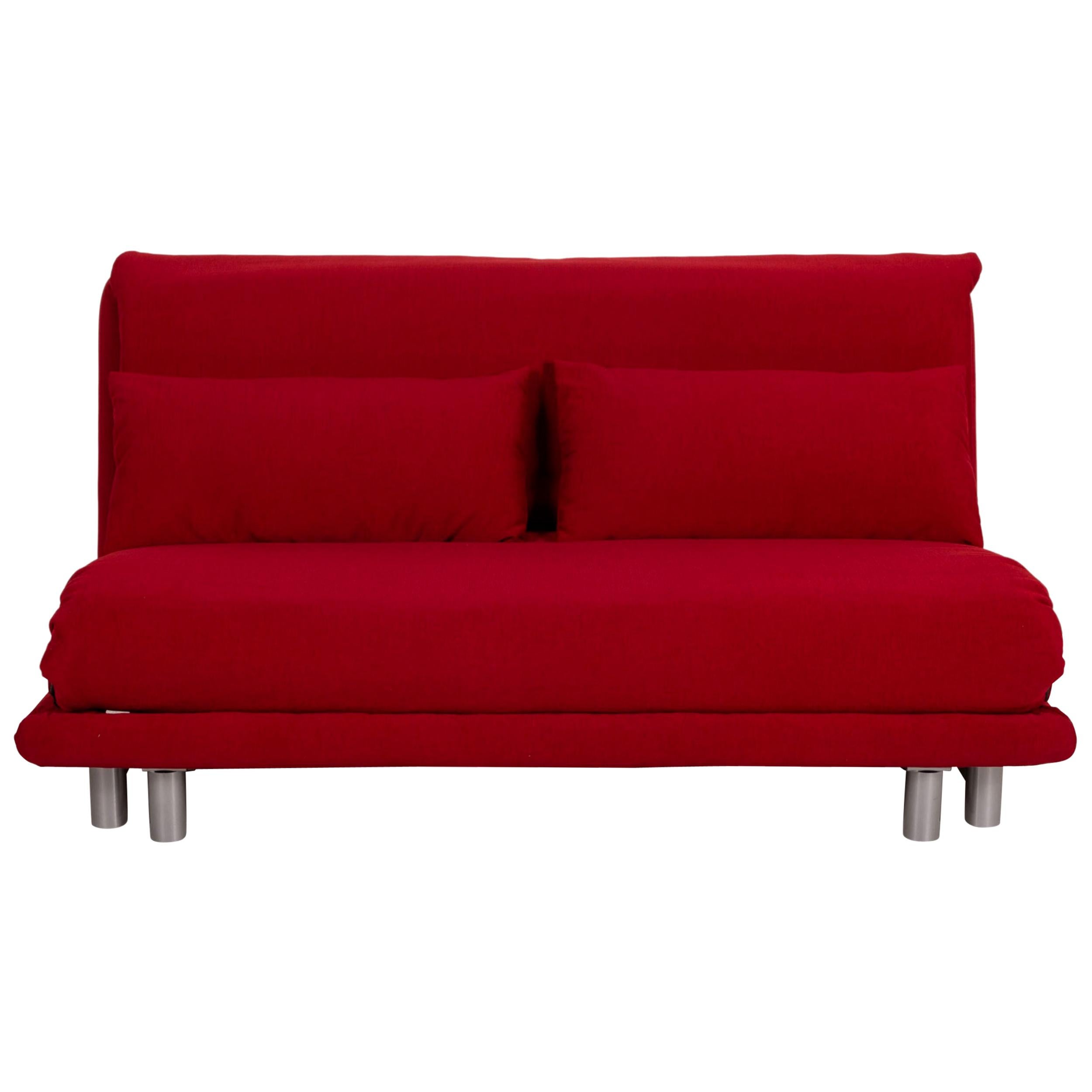 Ligne Roset Multy Fabric Sofa Bordeaux Two-Seater Couch Function Sleeping