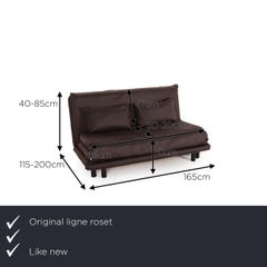 Ligne Roset Multy Fabric Sofa Brown Three-Seater Function Sleeping Function