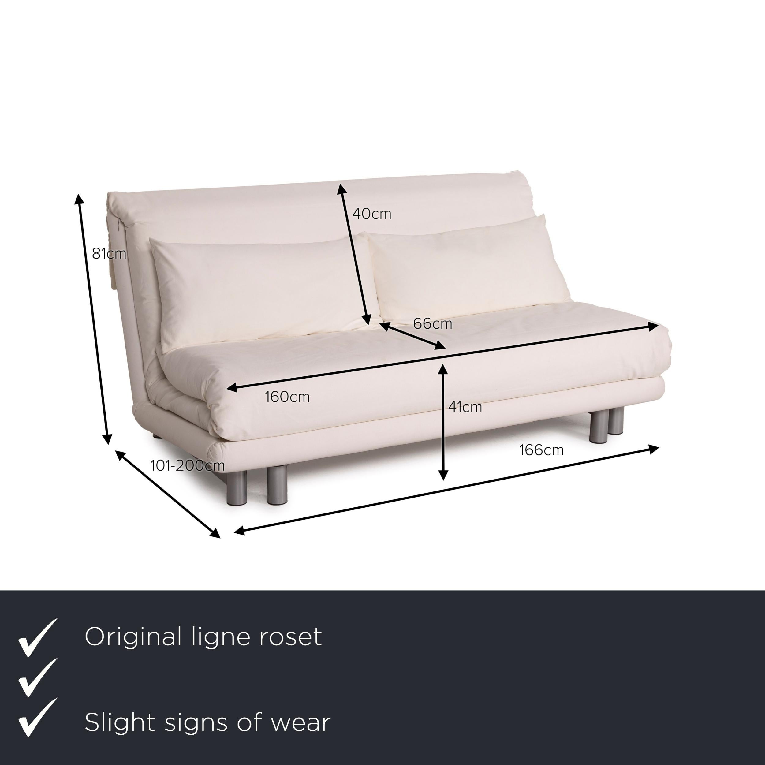 We present to you a Ligne Roset Multy fabric sofa cream two-seater sofa bed.


 Product measurements in centimeters:
 

Depth: 101
Width: 166
Height: 81
Seat height: 41
Rest height:
Seat depth: 66
Seat width: 160
Back height: 40.

 