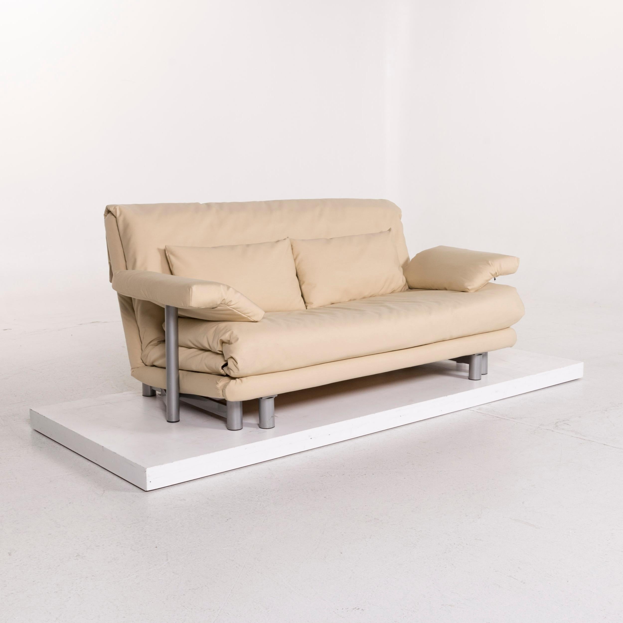 Ligne Roset Multy Fabric Sofa Cream Two-Seat Sofa Bed In Excellent Condition In Cologne, DE
