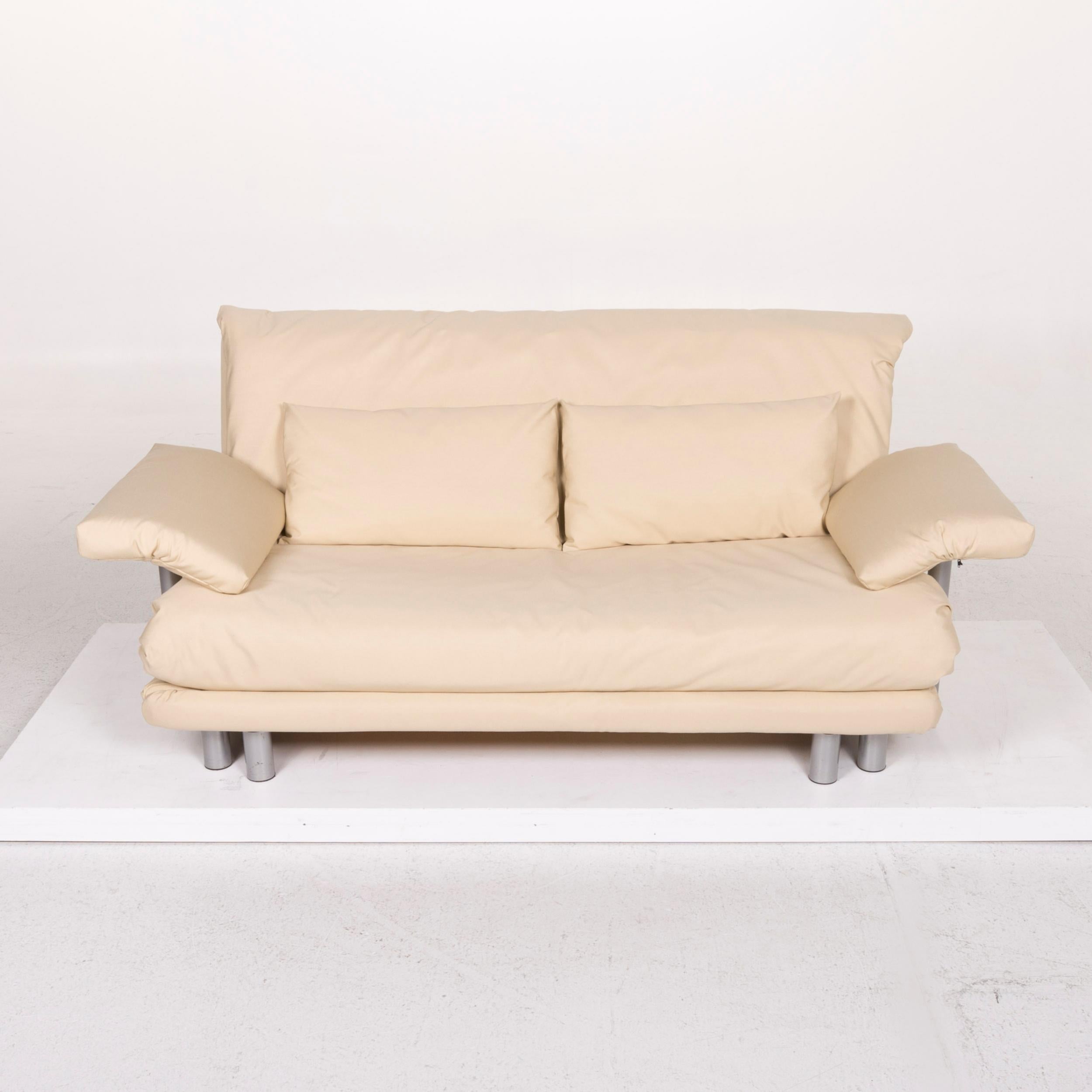 Ligne Roset Multy Fabric Sofa Cream Two-Seat Sofa Bed 1