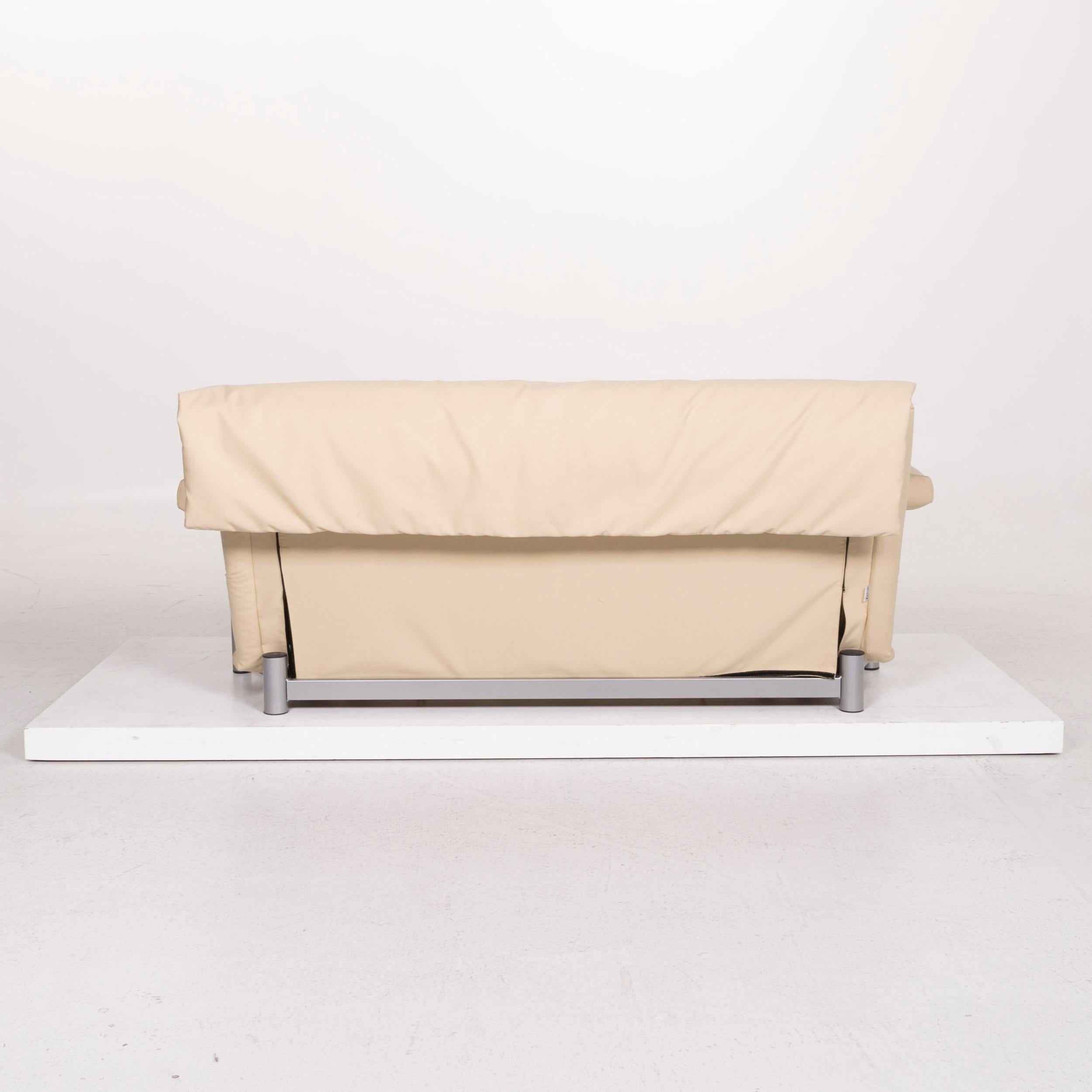 Ligne Roset Multy Fabric Sofa Cream Two-Seat Sofa Bed 3