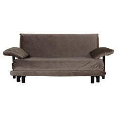 Ligne Roset Multy Fabric Sofa Gray Two-Seater Couch Function Sleeping Function