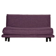 Ligne Roset Multy Fabric Sofa Purple Three-Seater Couch Function Sleeping