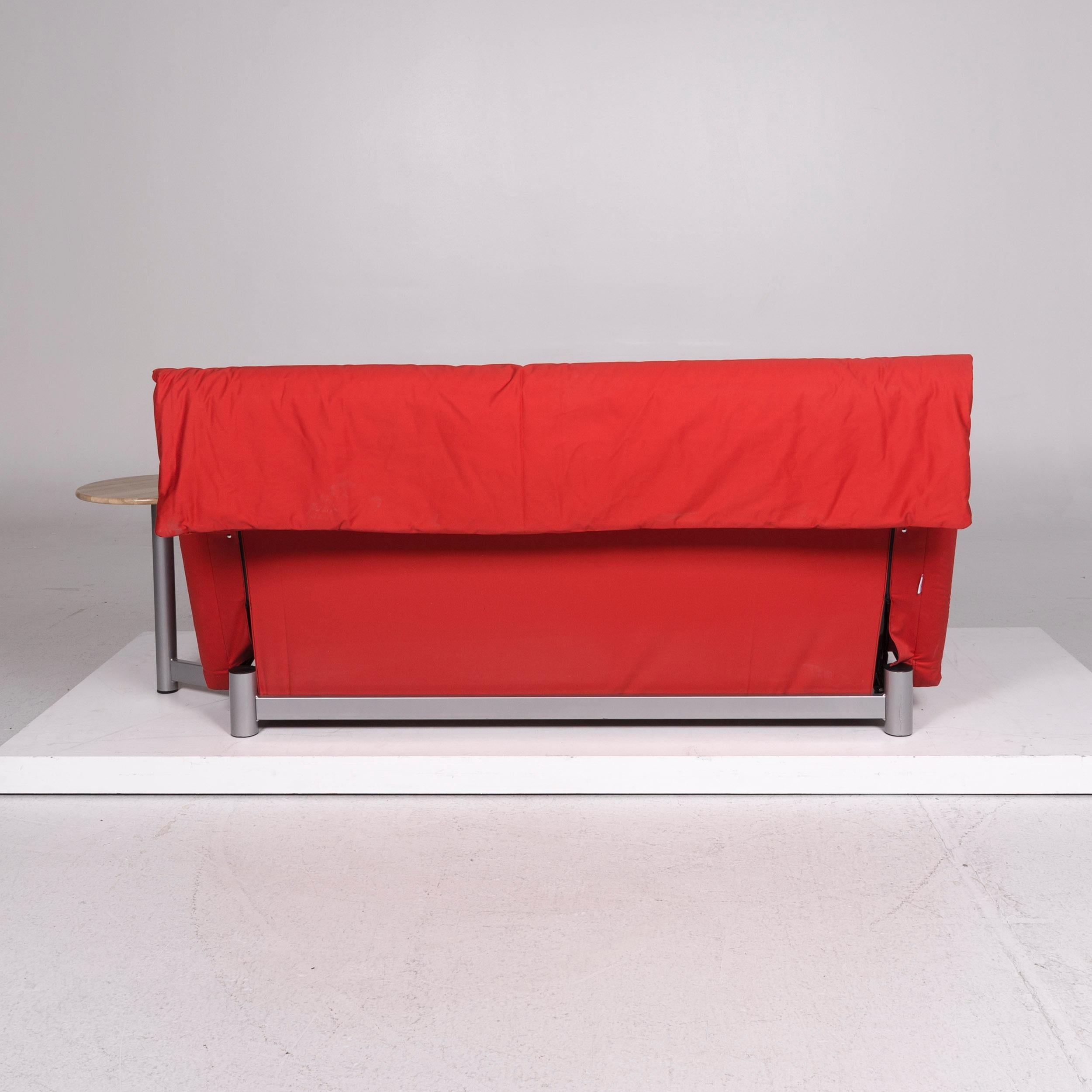 Ligne Roset Multy Fabric Sofa Red Sofa Bed Sleep Function Function Couch 1