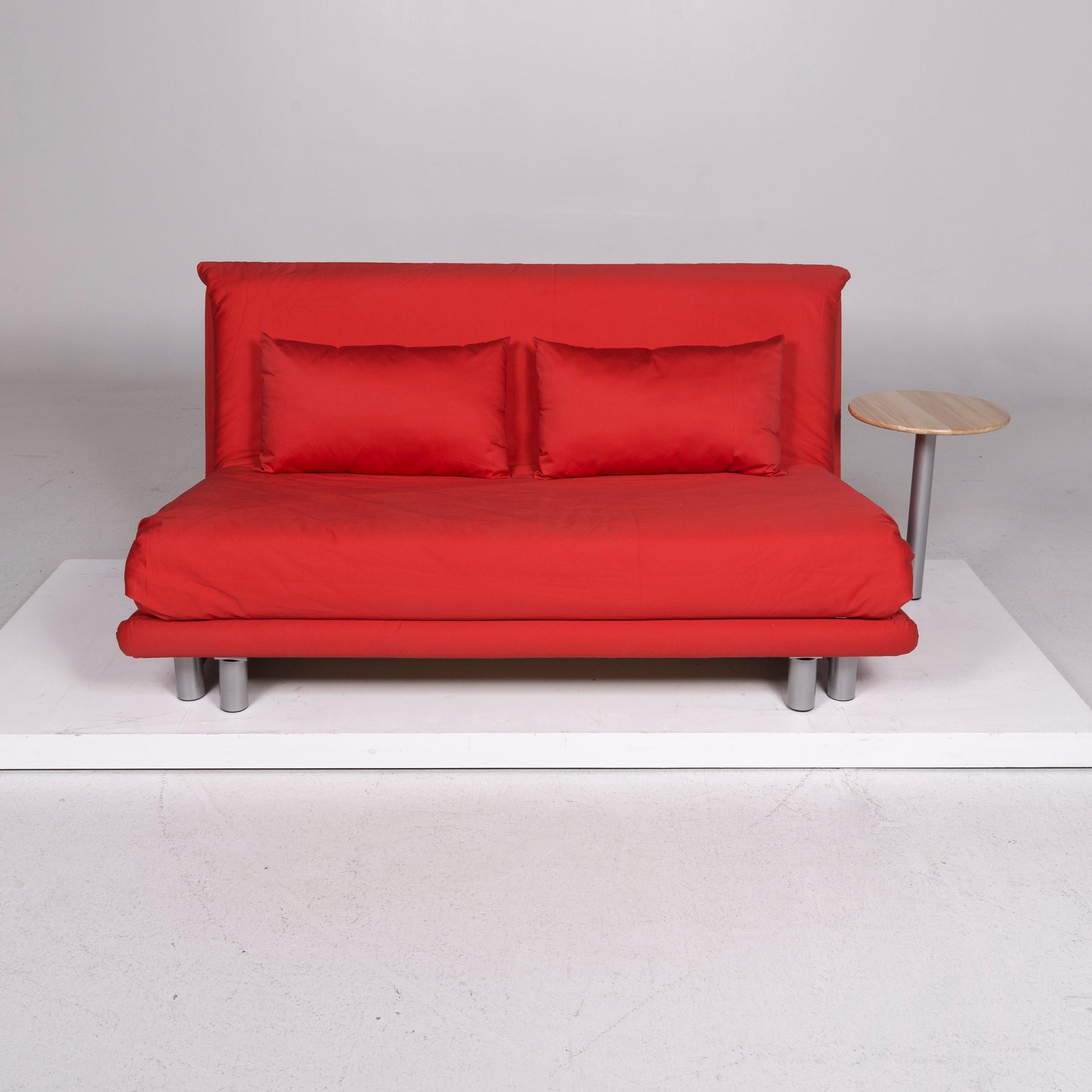 Ligne Roset Multy Fabric Sofa Red Sofa Bed Sleep Function Function Couch In Good Condition In Cologne, DE