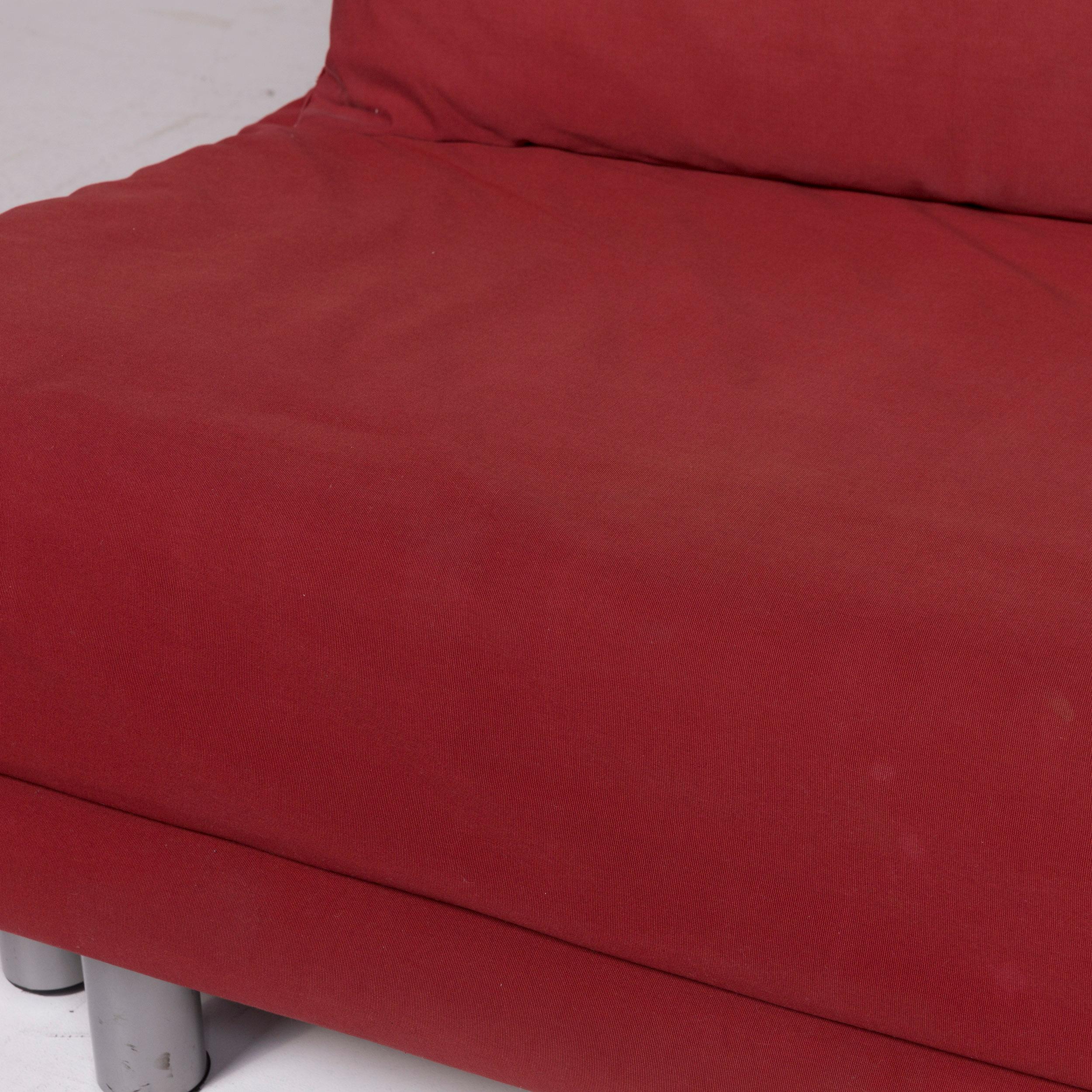 French Ligne Roset Multy Fabric Sofa Red Two-Seat Sleeping Function
