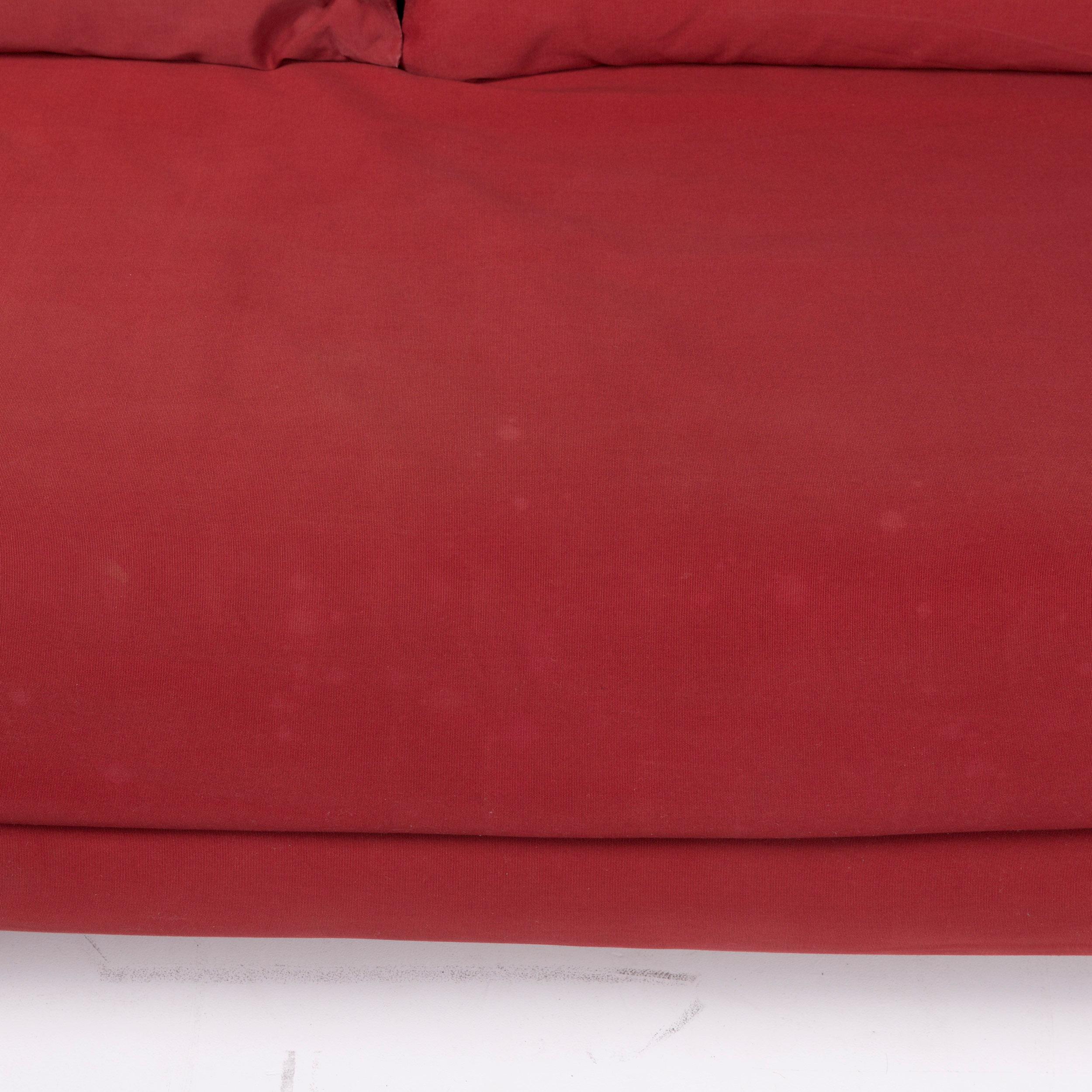 Ligne Roset Multy Fabric Sofa Red Two-Seat Sleeping Function In Good Condition In Cologne, DE