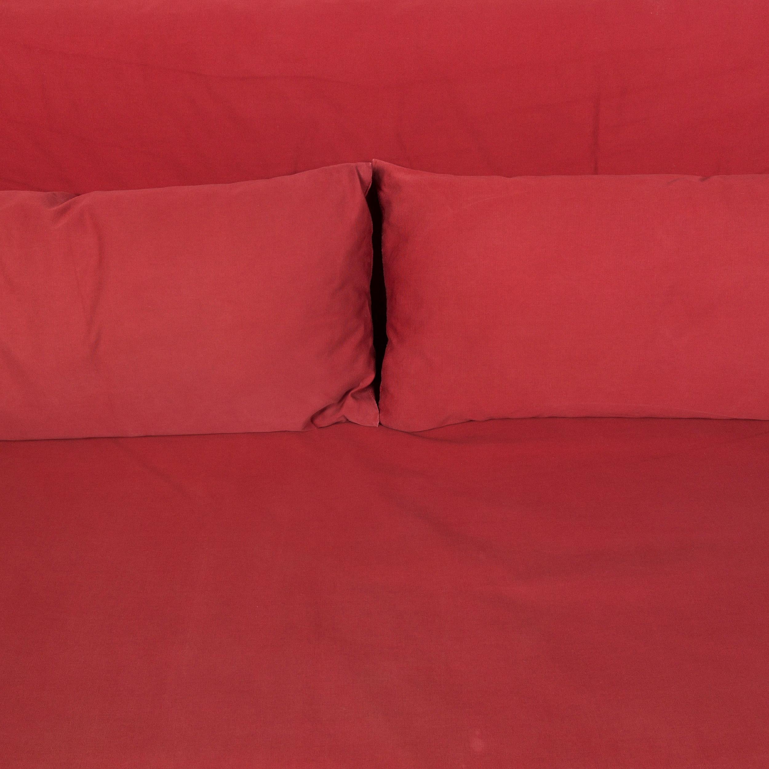Contemporary Ligne Roset Multy Fabric Sofa Red Two-Seat Sleeping Function