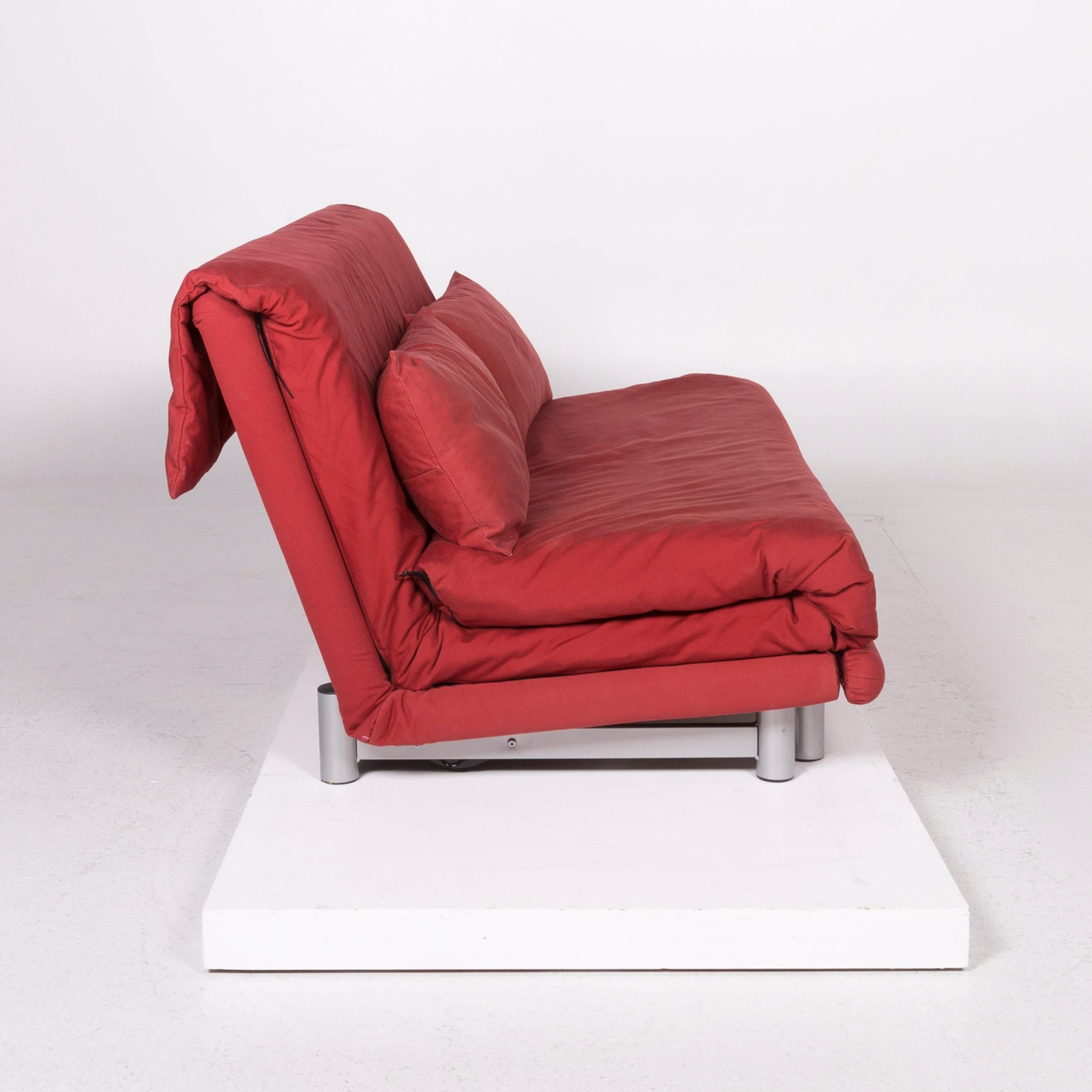 Ligne Roset Multy Fabric Sofa Red Two-Seat Sleeping Function 2