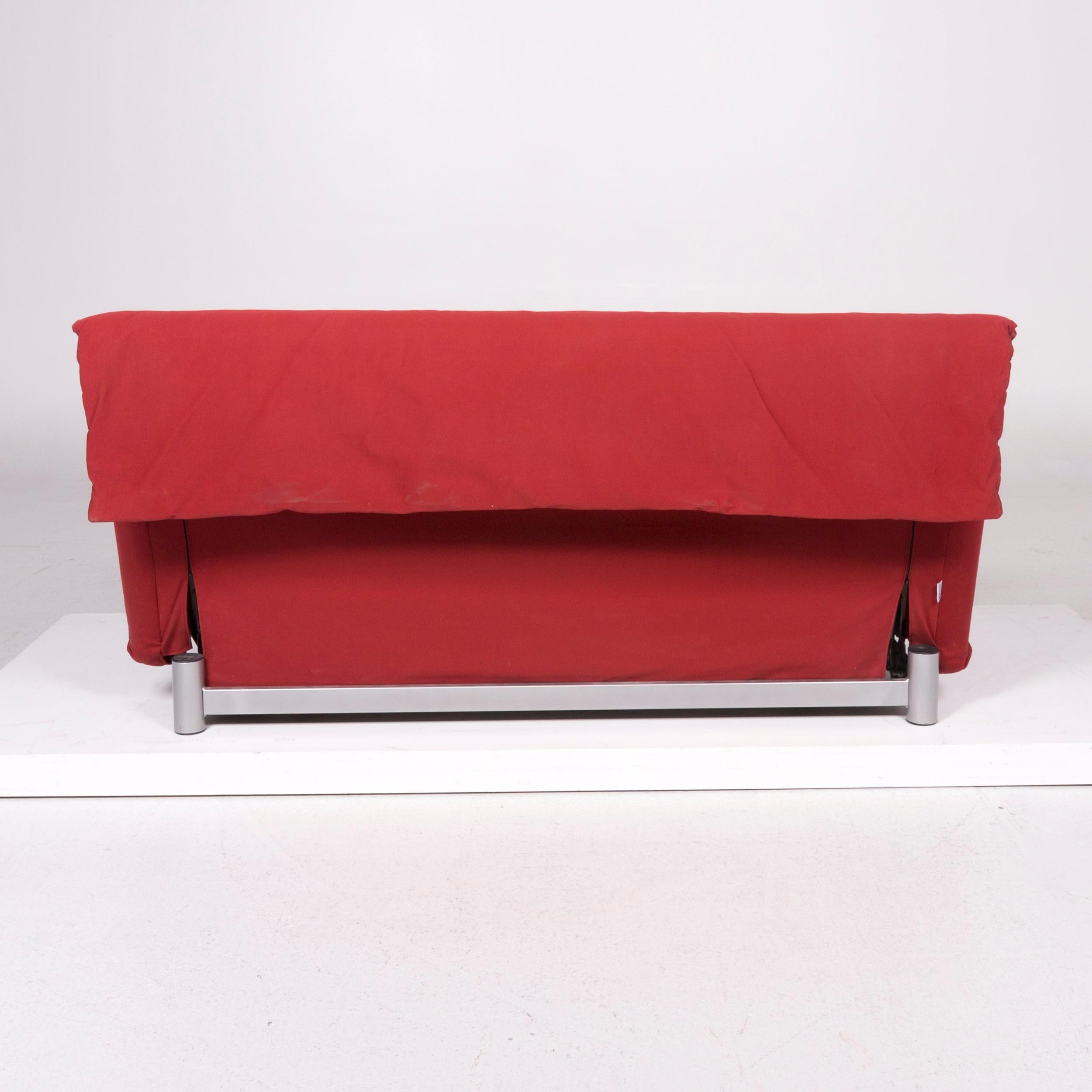 Ligne Roset Multy Fabric Sofa Red Two-Seat Sleeping Function 3