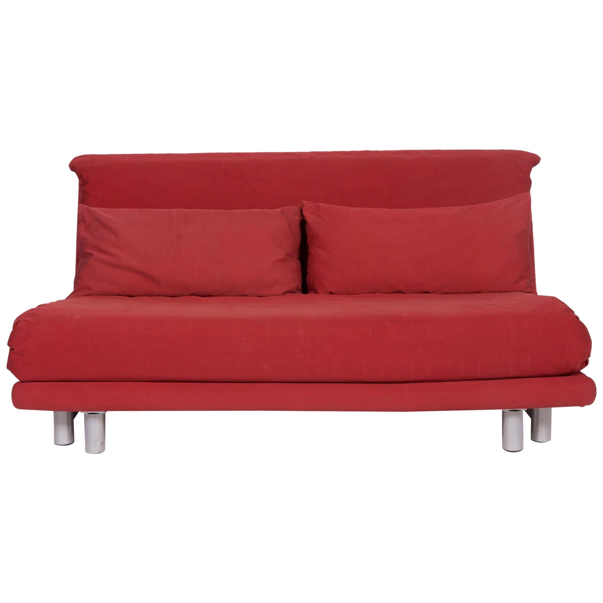 Ligne Roset Multy Fabric Sofa Red Two-Seat Sleeping Function