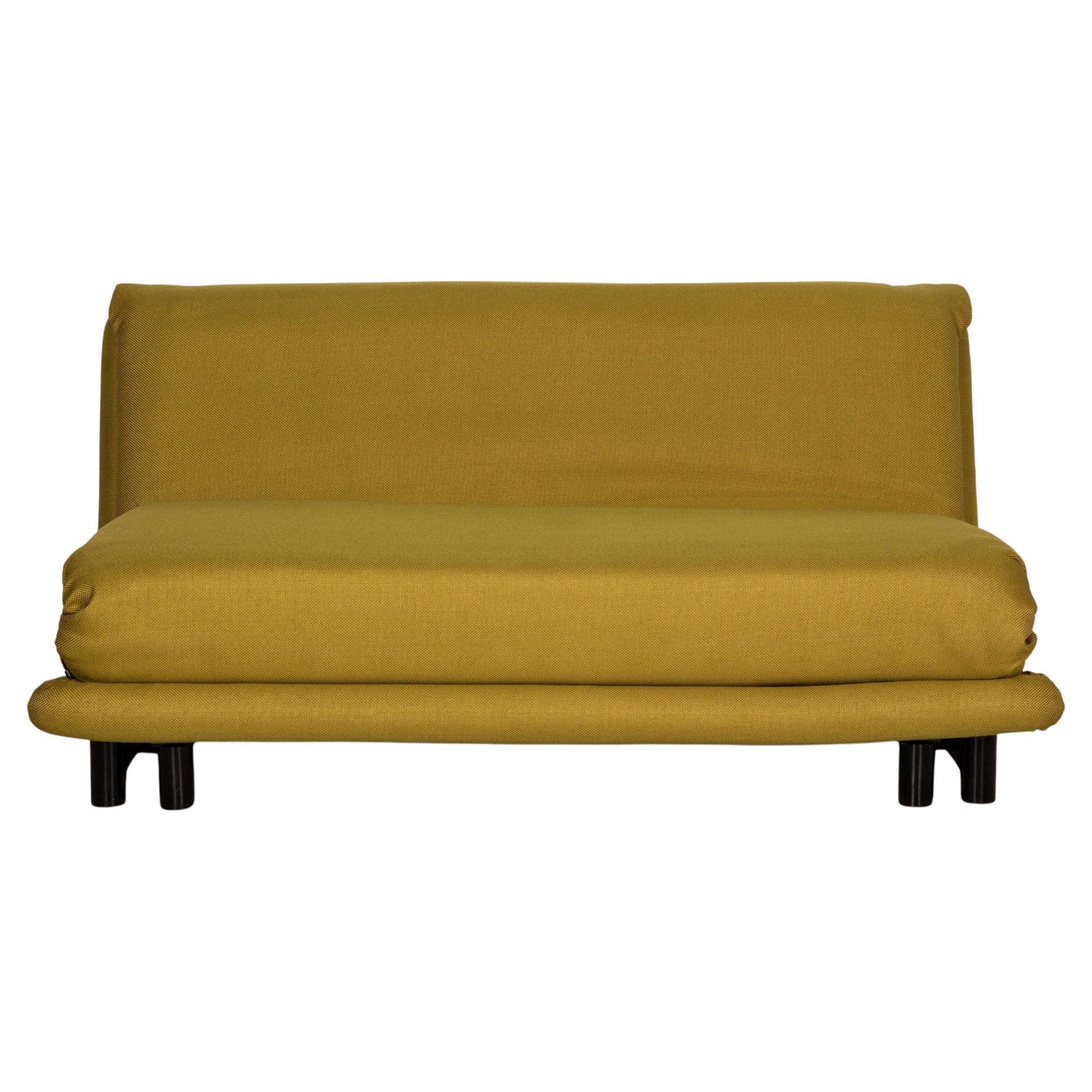 Ligne Roset Multy Fabric Sofa Yellow Three-Seater Couch Function Sleeping For Sale