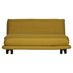 Ligne Roset Multy Fabric Sofa Yellow Three-Seater Couch Function Sleeping